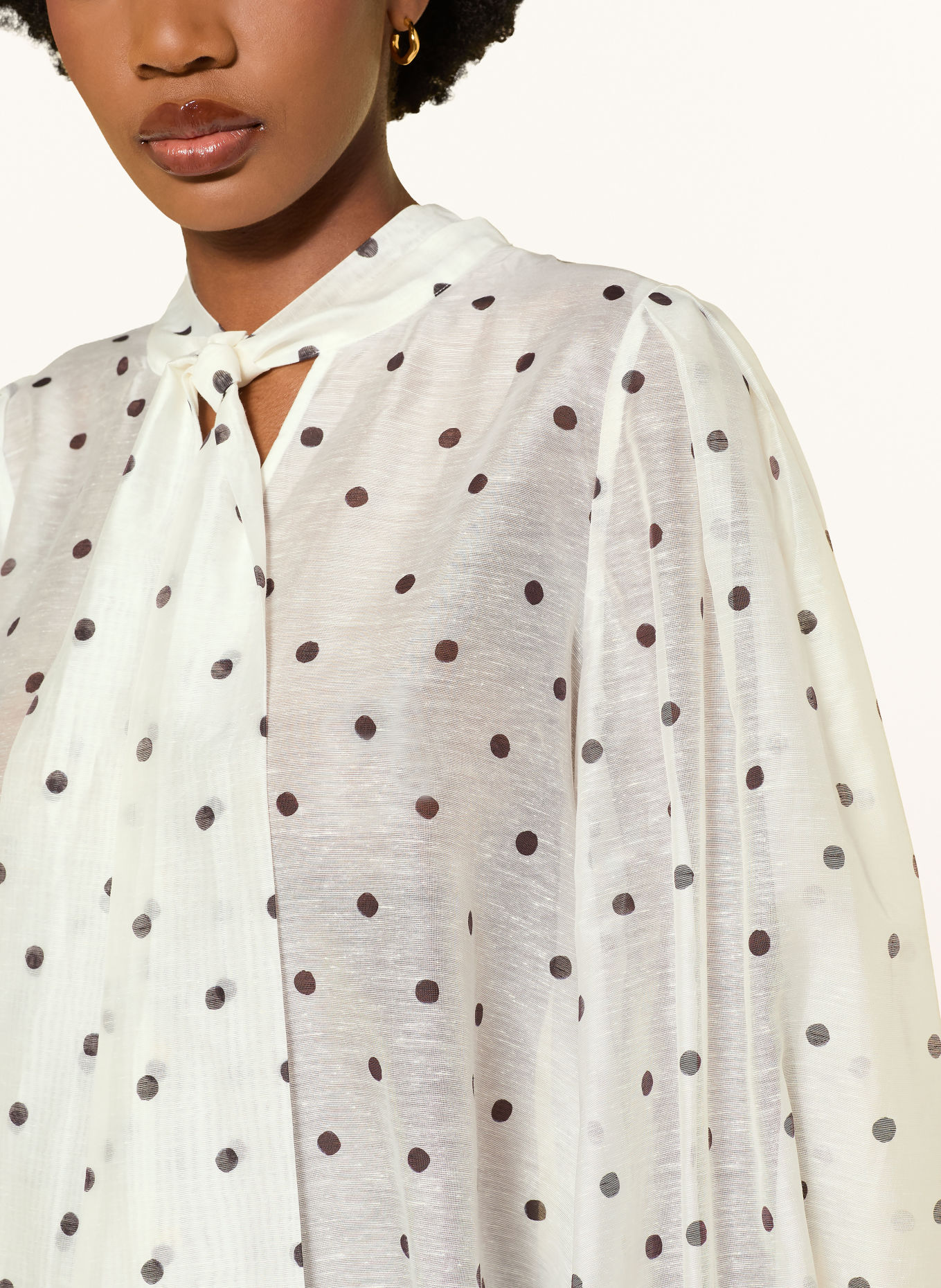 Aje. Blouse à lavallière AMILY: BLANC / NOIR
