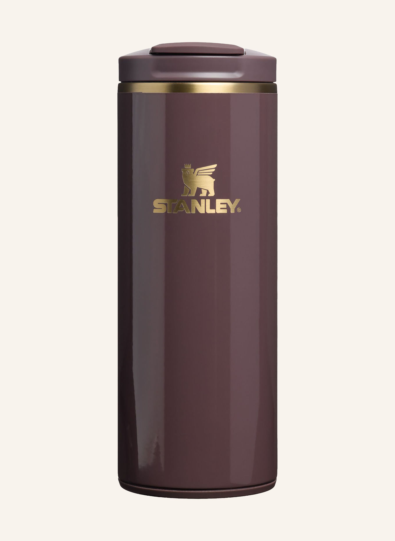 STANLEY THE TRANSIT FLIPTOP Insulated Mug: BROWN / GOLD
