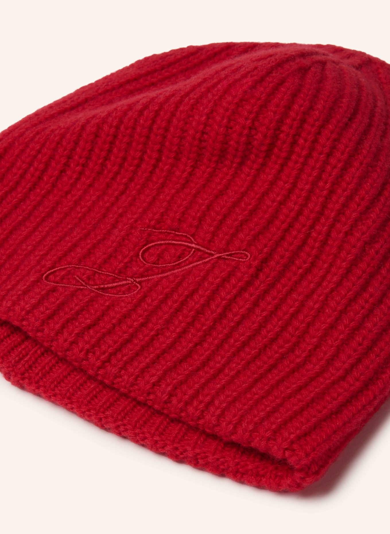 JACQUEMUS Čepice LE BONNET ESPIRAL z merino vlny: ČERVENÁ