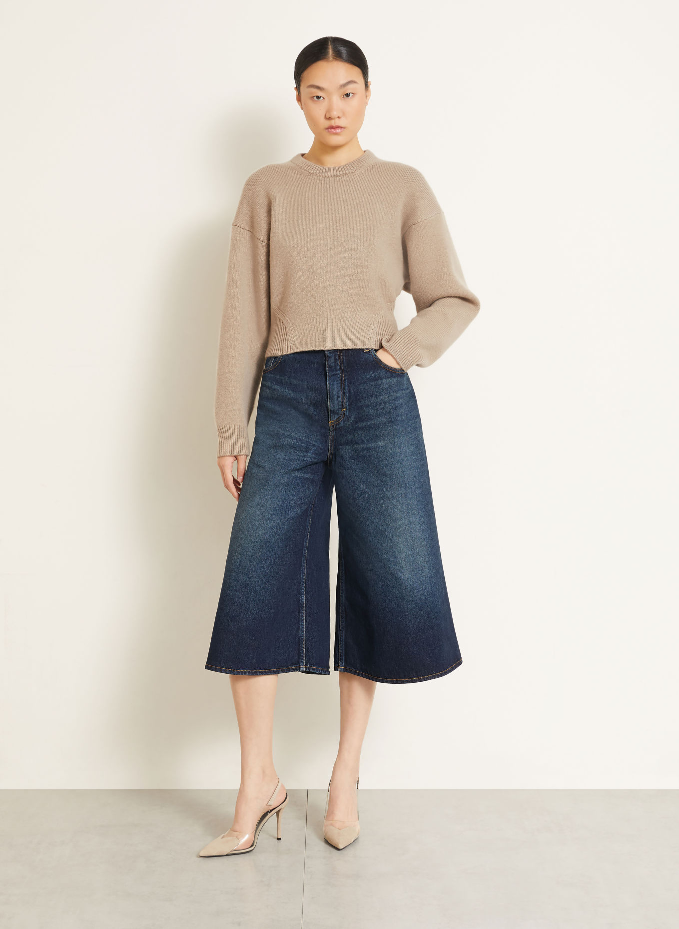 ALAÏA Pullover mit Cashmere: HELLBRAUN