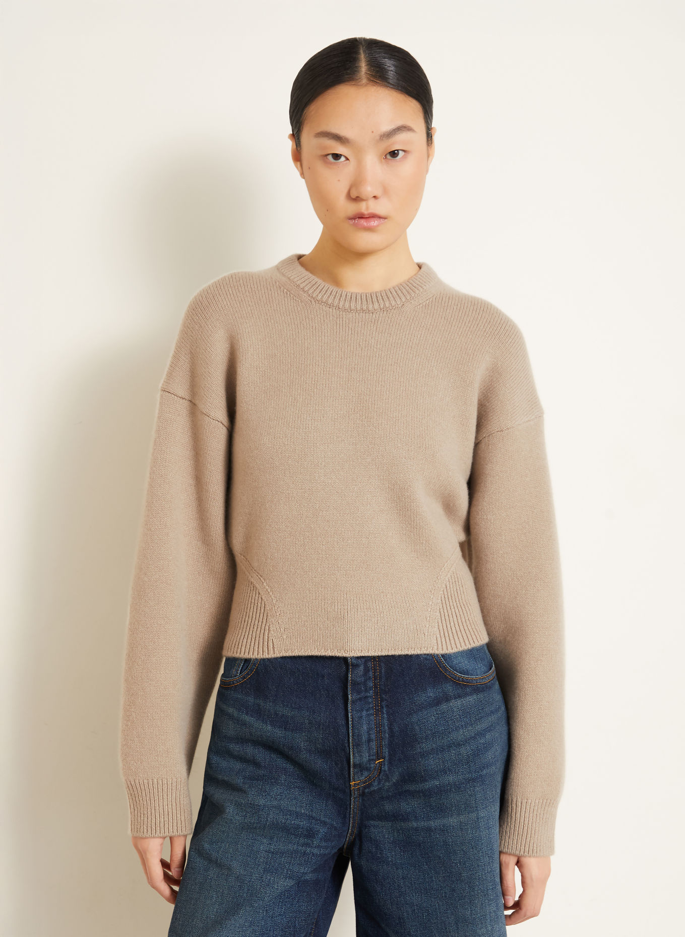 ALAÏA Pullover mit Cashmere: HELLBRAUN