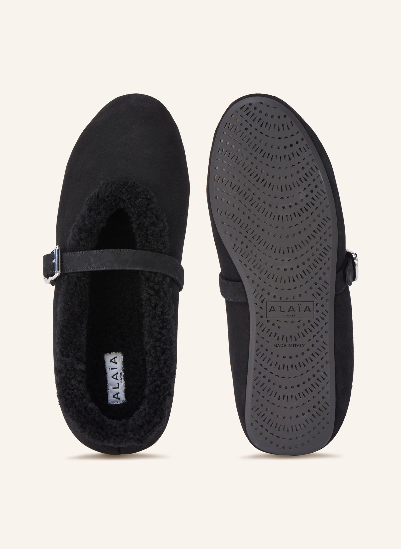 ALAÏA Mary-Jane ballerina's LA BALLERINE: ZWART