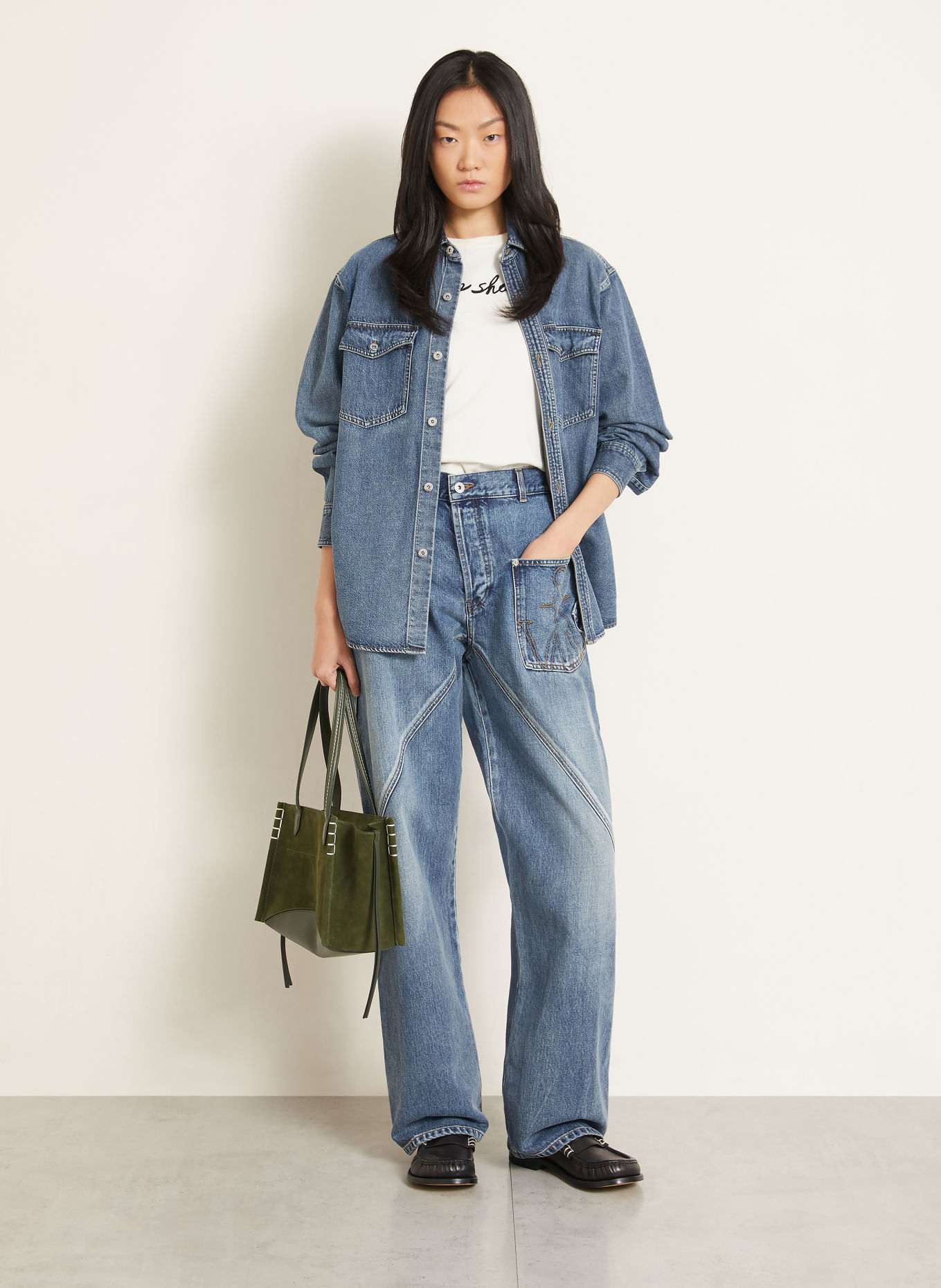 JW ANDERSON Straight Jeans TWISTED WORKWEAR: 172 MID BLUE