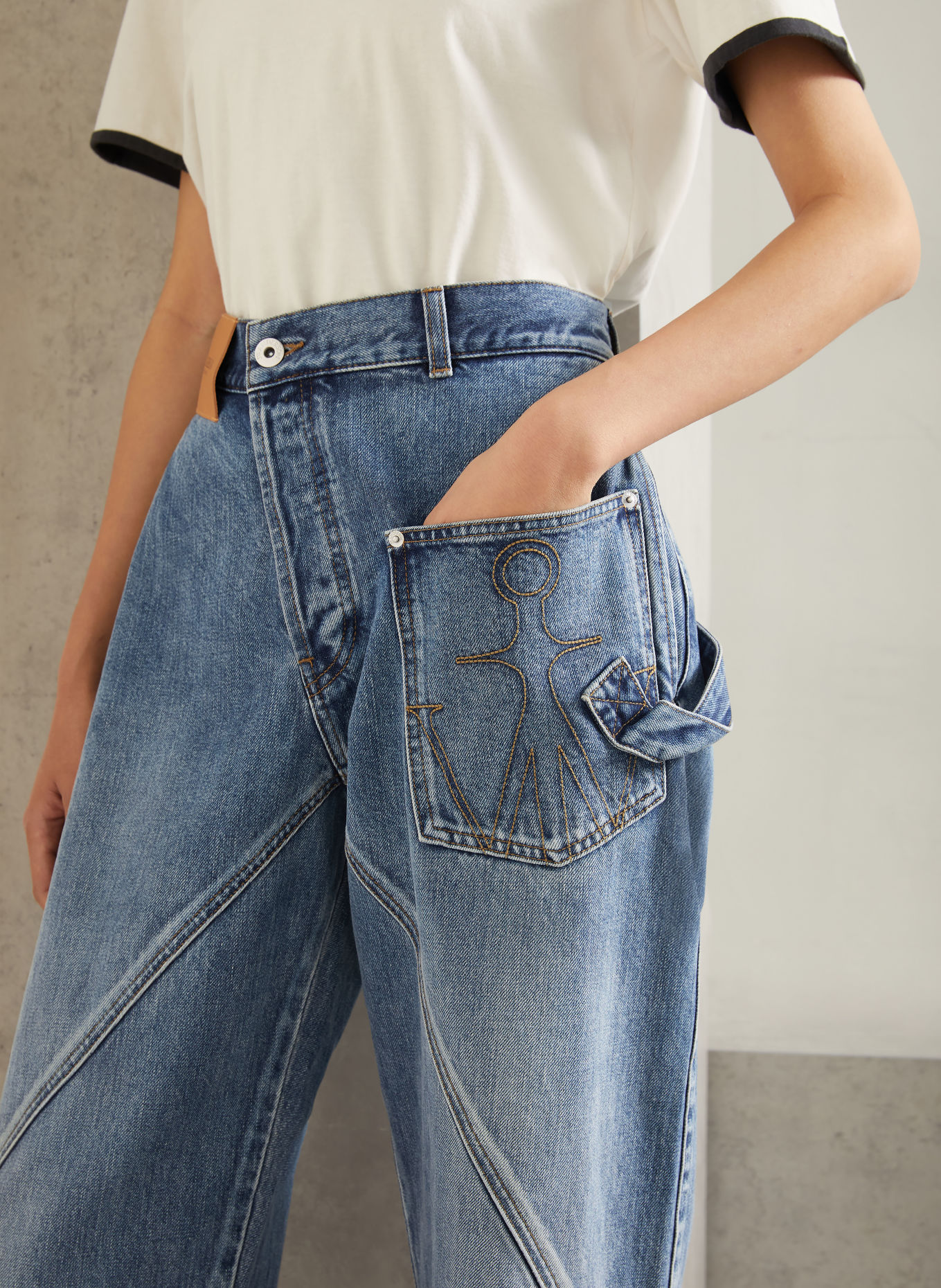 JW ANDERSON Straight Jeans TWISTED WORKWEAR: 172 MID BLUE