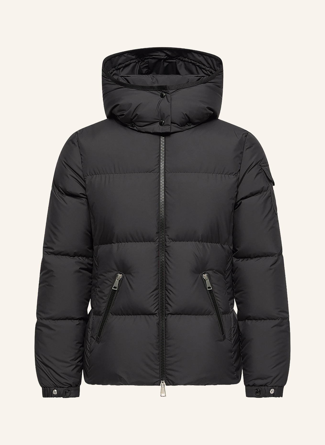 MONCLER Daunenjacke FOURMINES mit abnehmbarer Kapuze: SCHWARZ