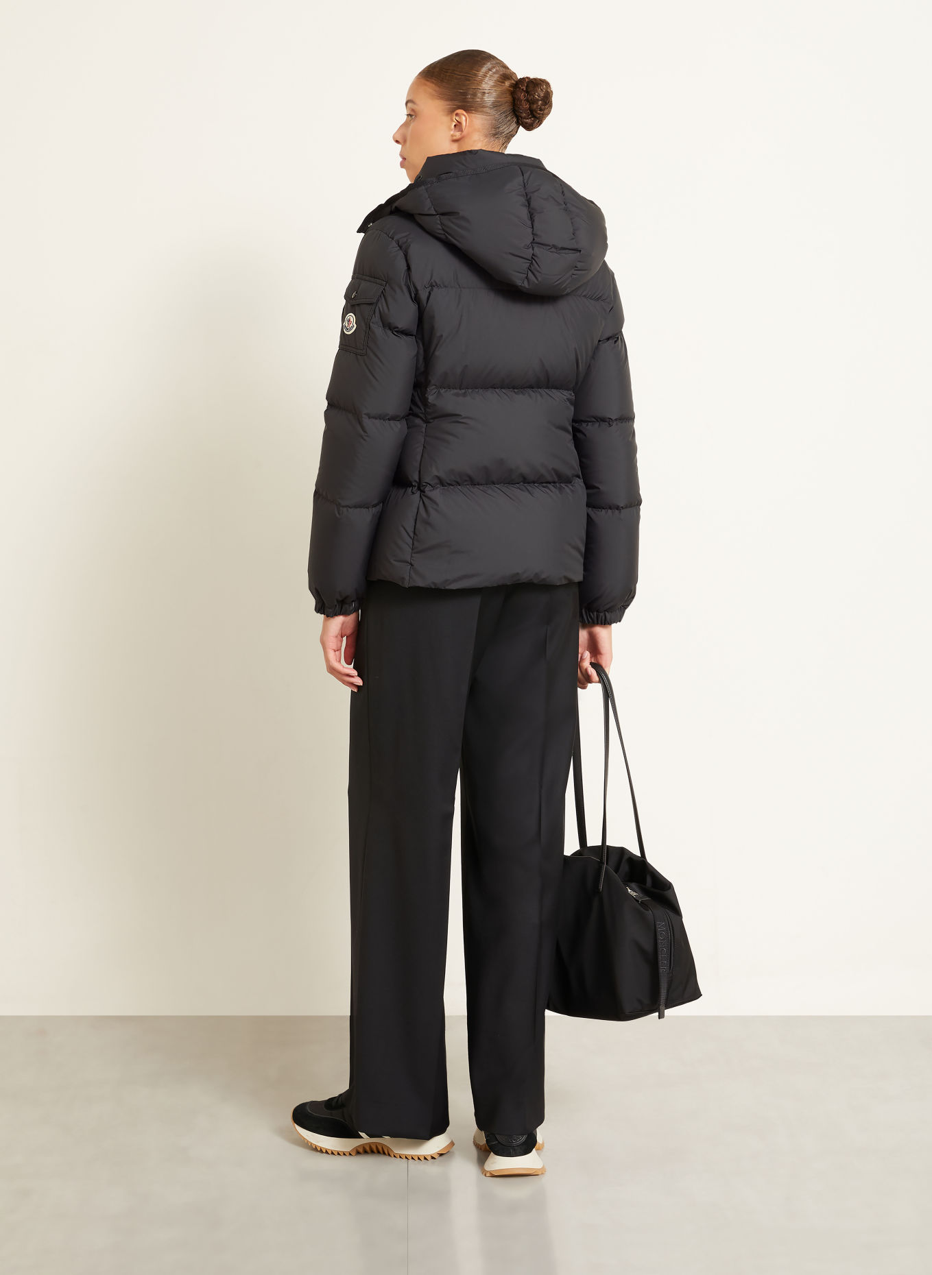 MONCLER Daunenjacke FOURMINES mit abnehmbarer Kapuze: SCHWARZ