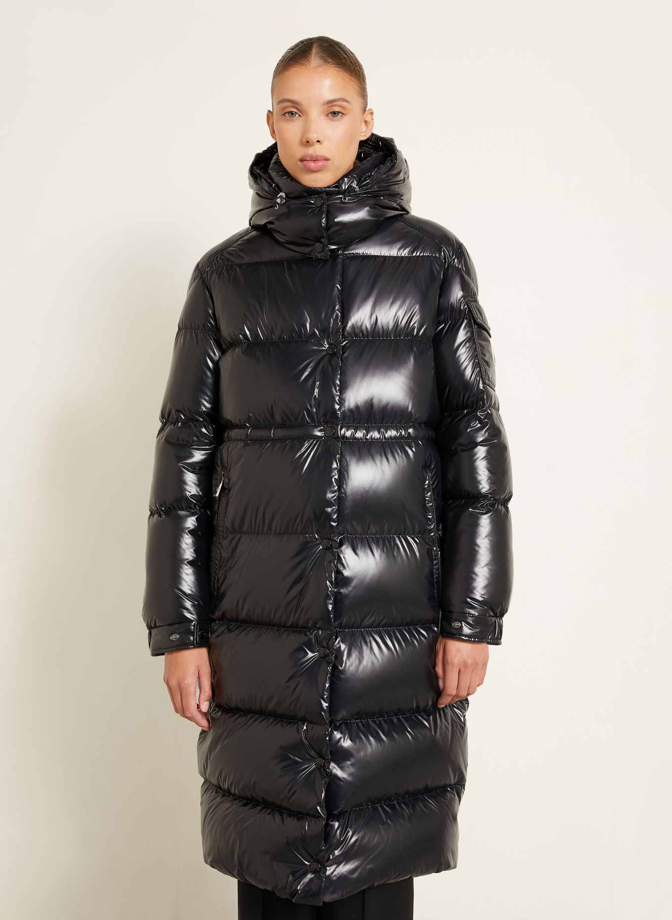 MONCLER Donsmantel CAVETTAZ met afneembare capuchon: ZWART