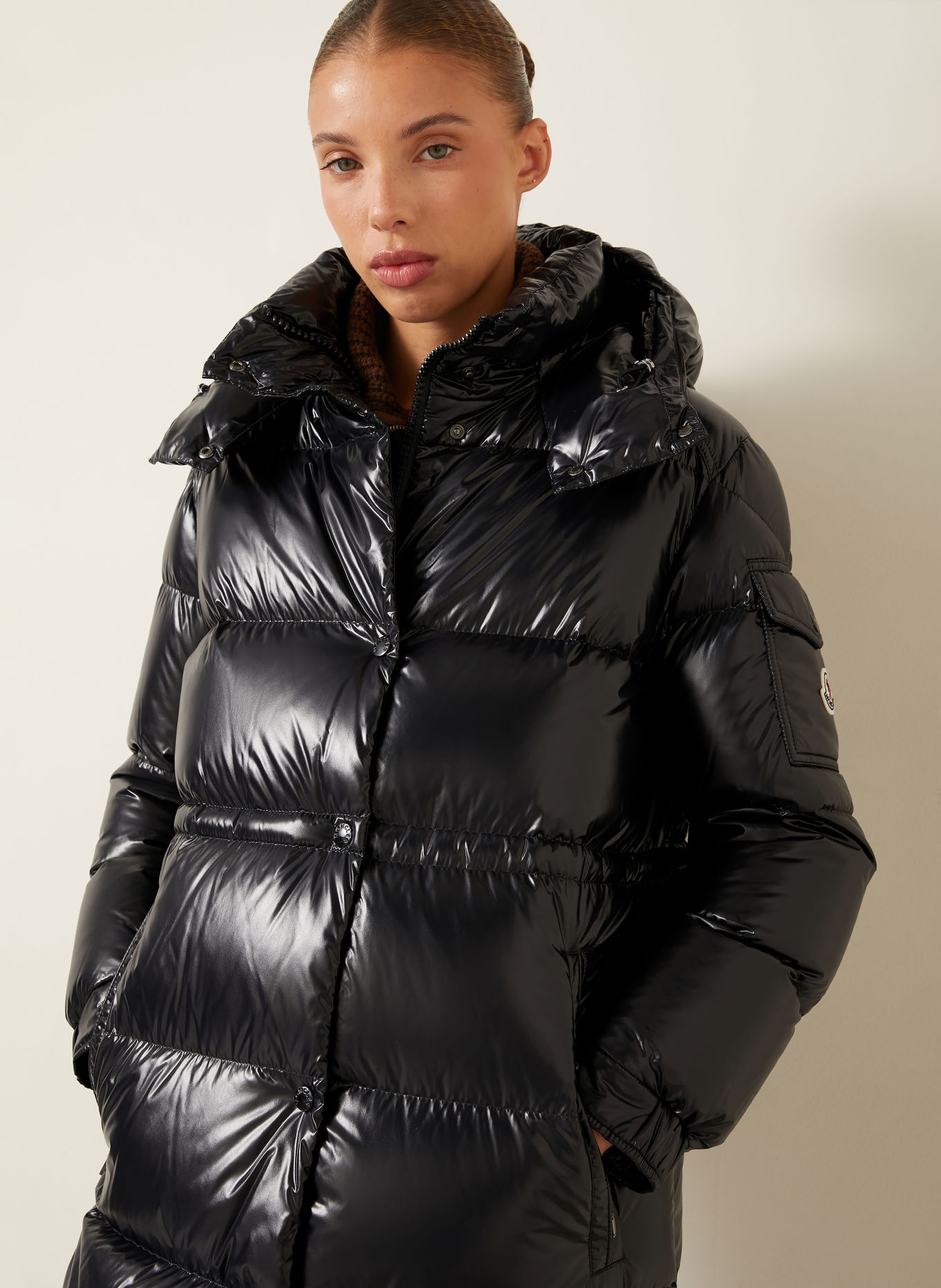 MONCLER Donsmantel CAVETTAZ met afneembare capuchon: ZWART