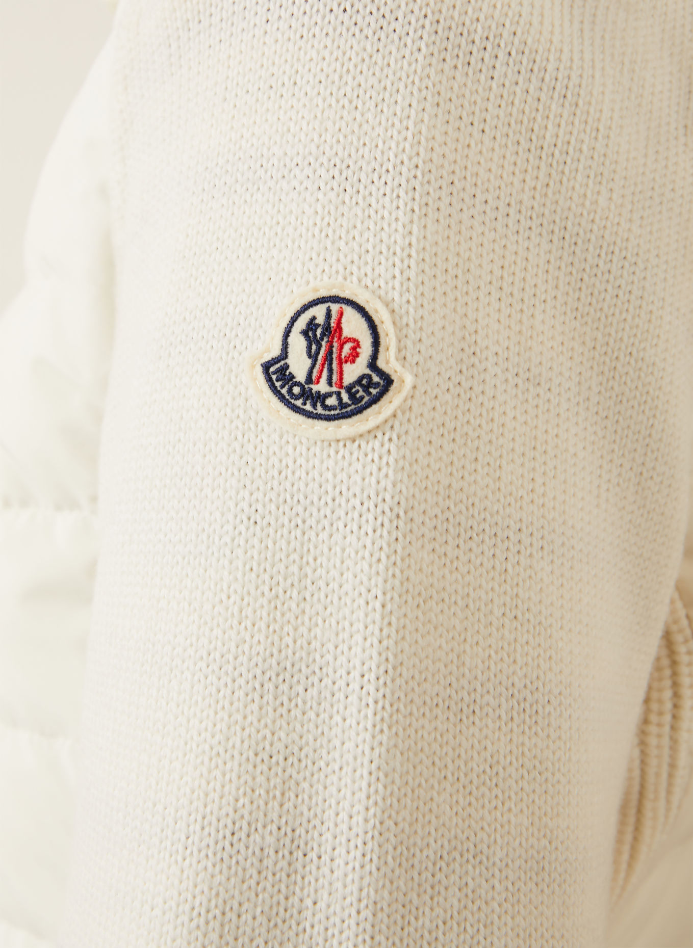 MONCLER Jacke im Materialmix: CREME