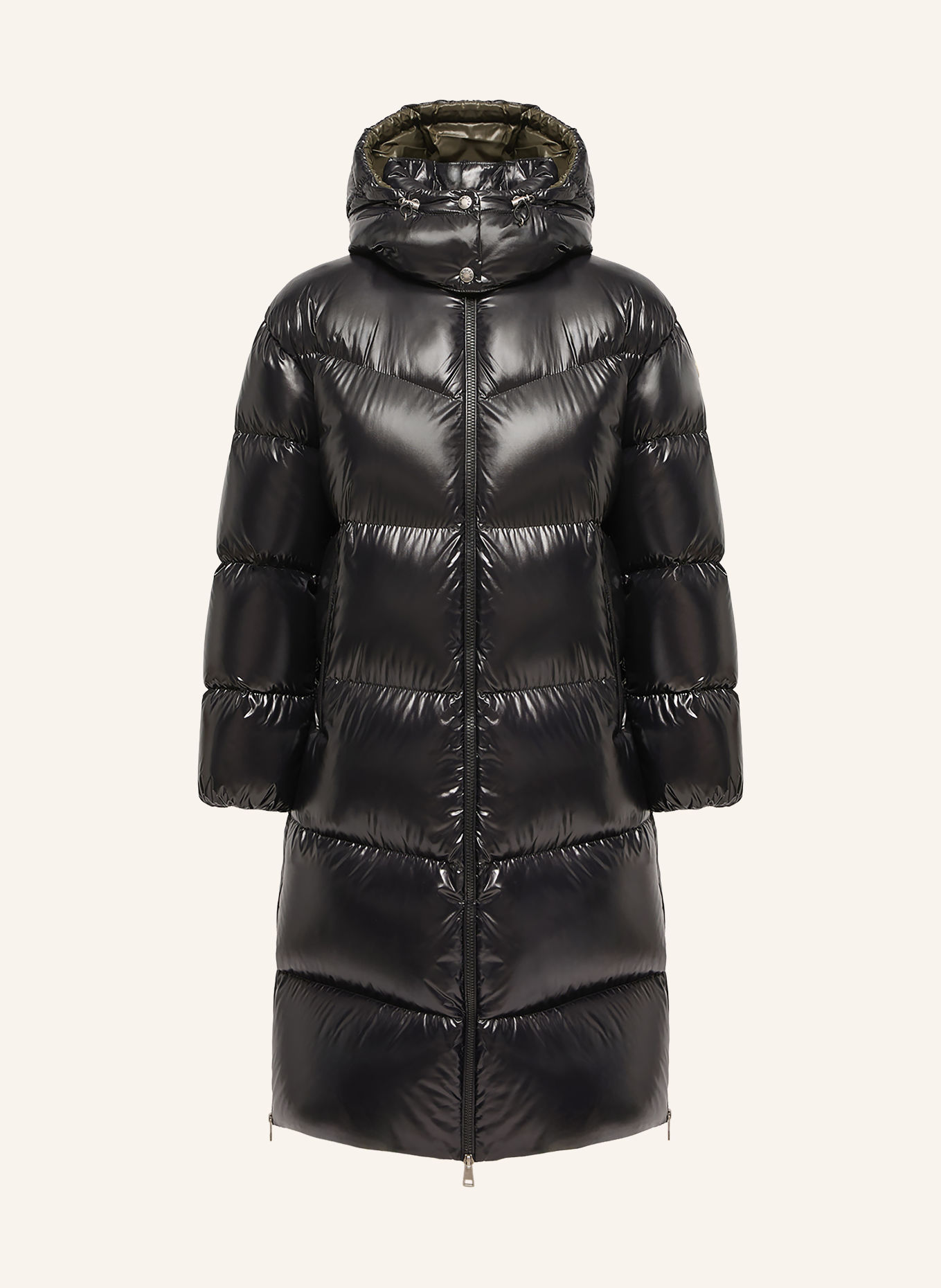 MONCLER Daunenmantel HARFANG mit abnehmbarer Kapuze: SCHWARZ