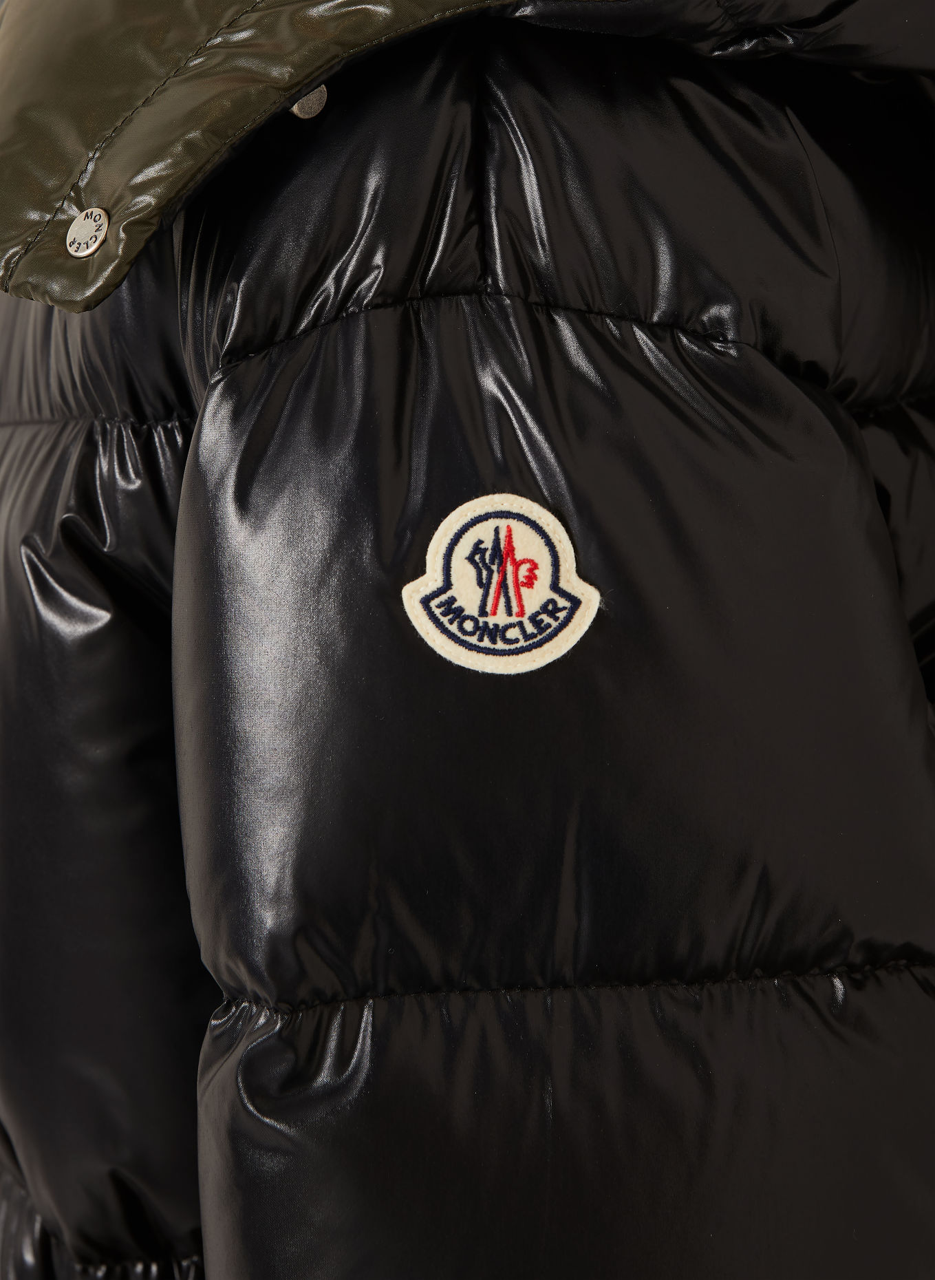 MONCLER Daunenmantel HARFANG mit abnehmbarer Kapuze: SCHWARZ