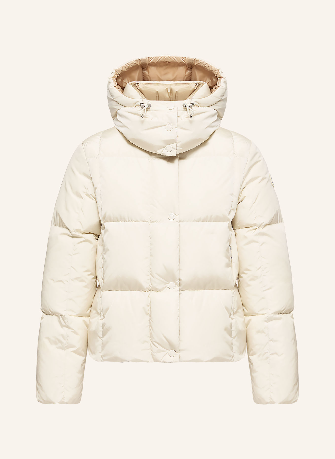 MONCLER Daunenjacke CASTELNEW mit abnehmbarer Kapuze: ECRU / BEIGE