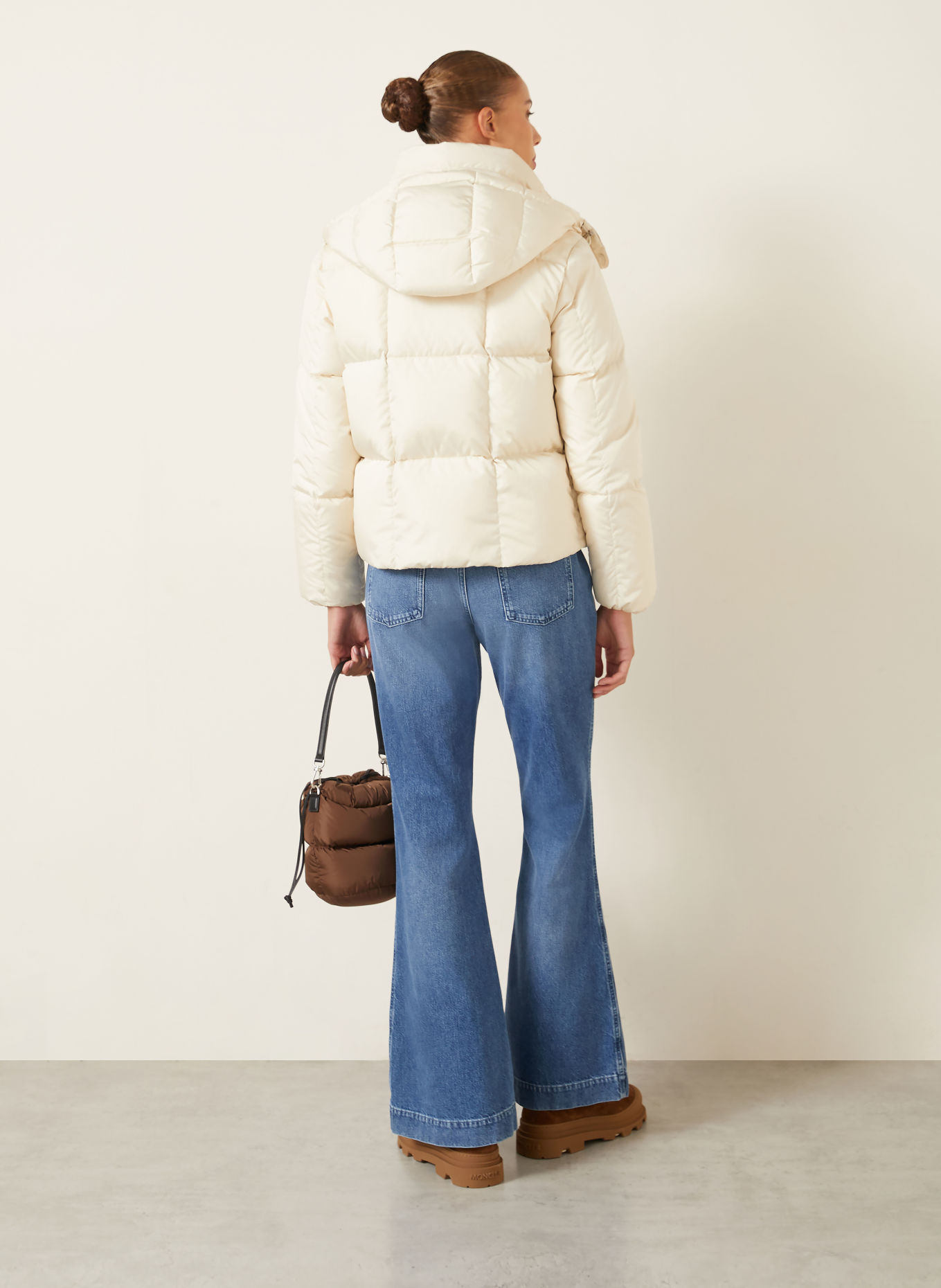 MONCLER Daunenjacke CASTELNEW mit abnehmbarer Kapuze: ECRU / BEIGE