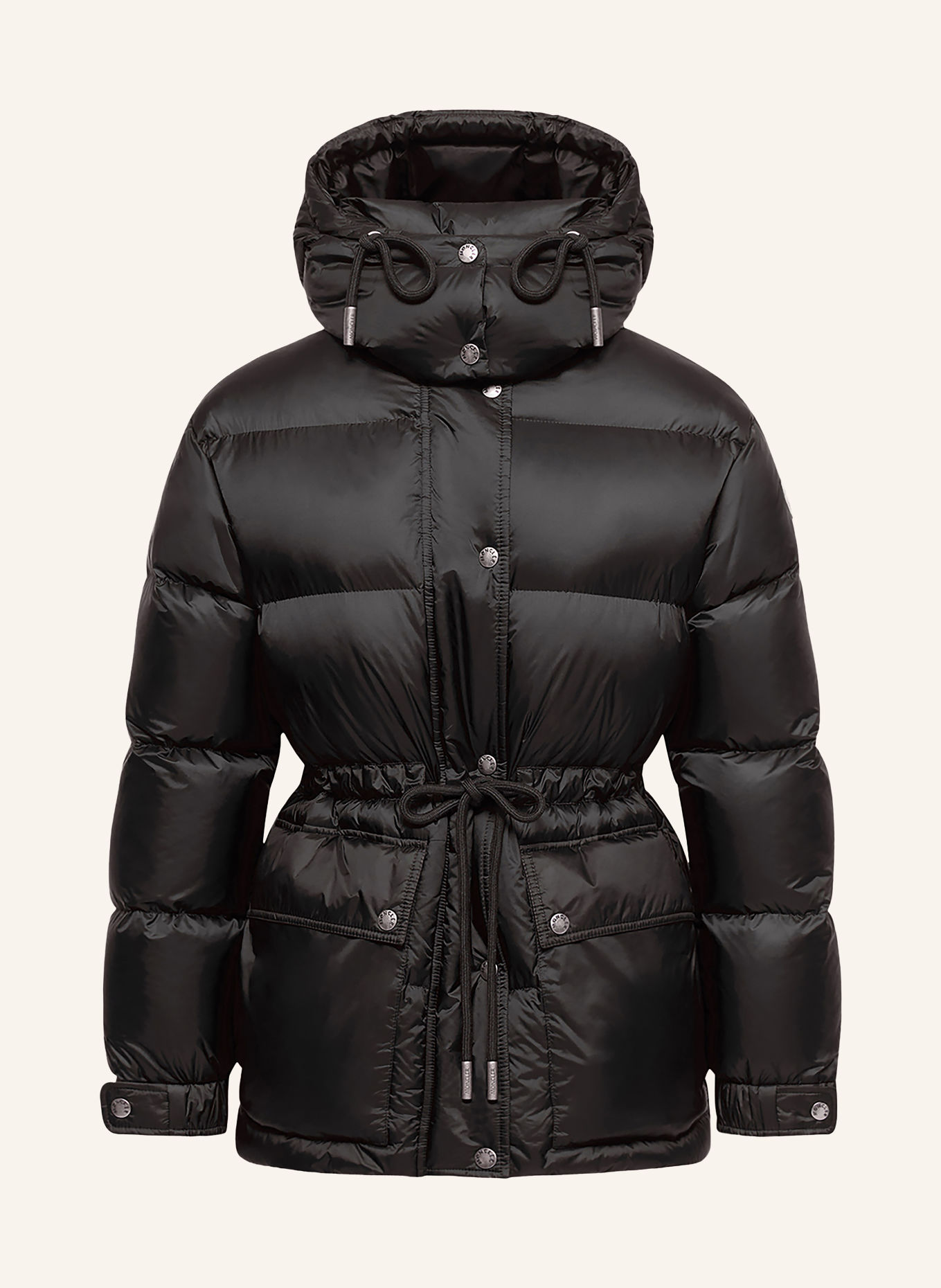 MONCLER Daunenjacke SESIE mit abnehmbarer Kapuze: SCHWARZ