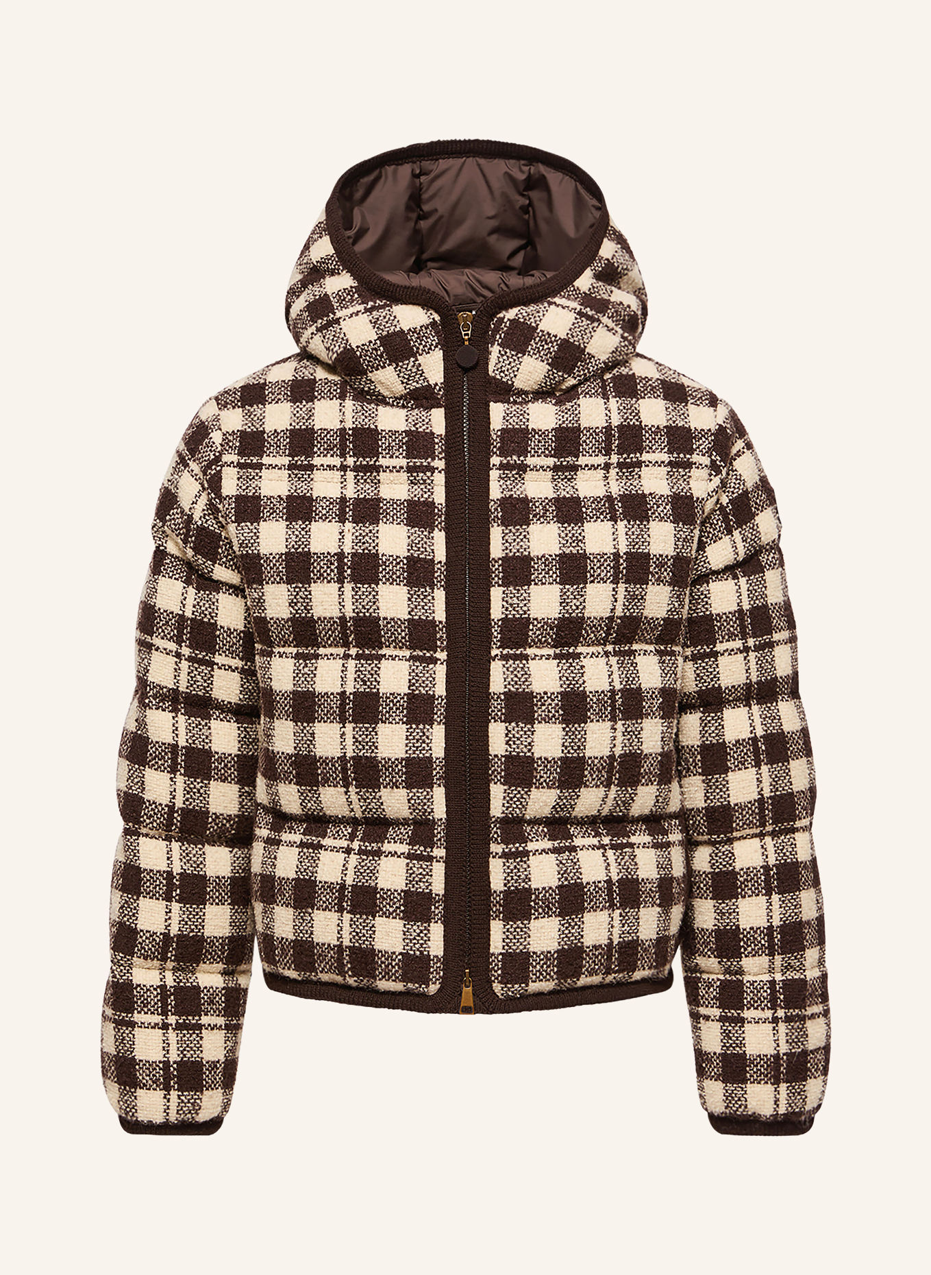 MONCLER Daunenjacke ABSTRACTION: ECRU / DUNKELBRAUN