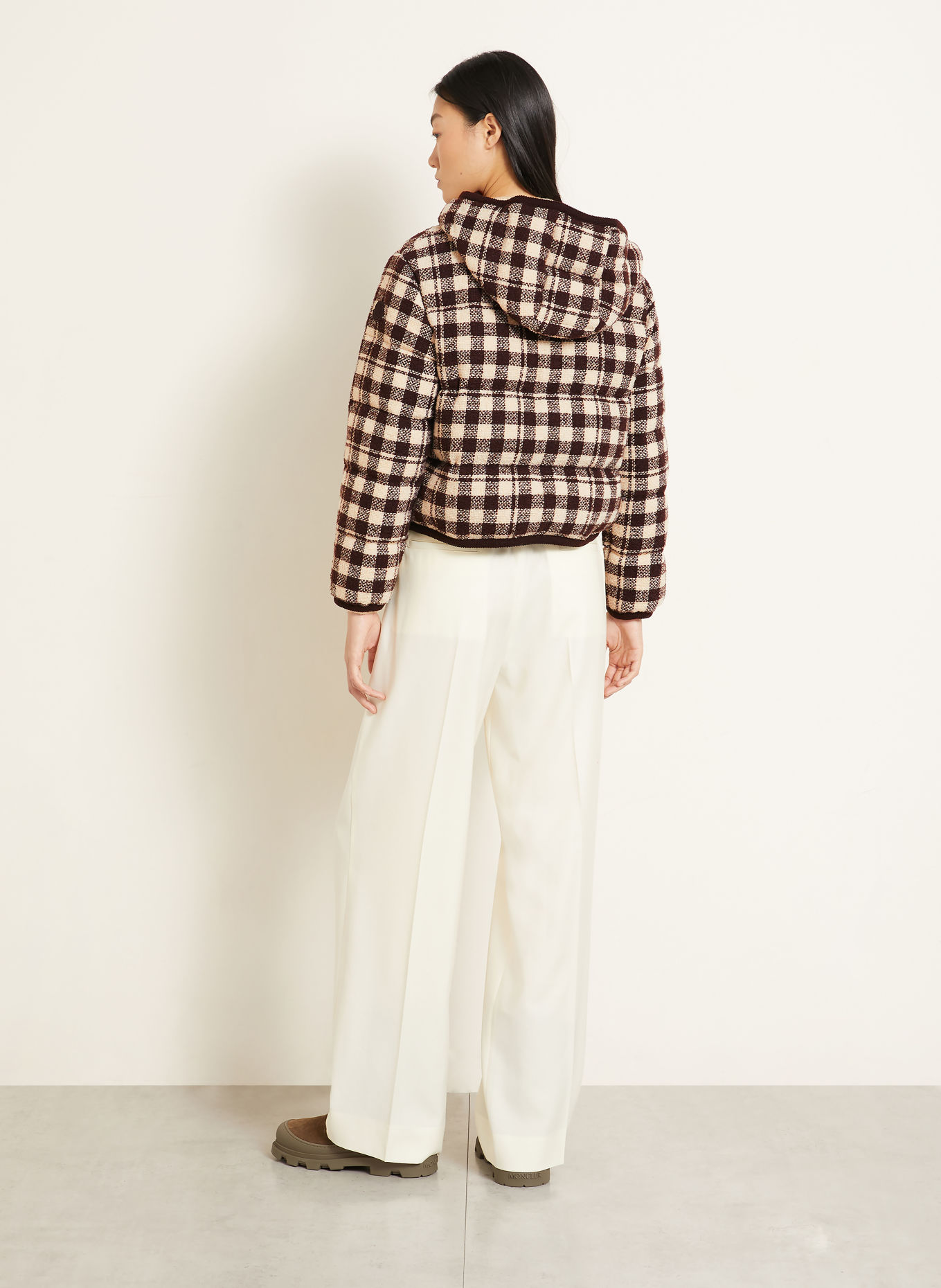 MONCLER Daunenjacke ABSTRACTION: ECRU / DUNKELBRAUN