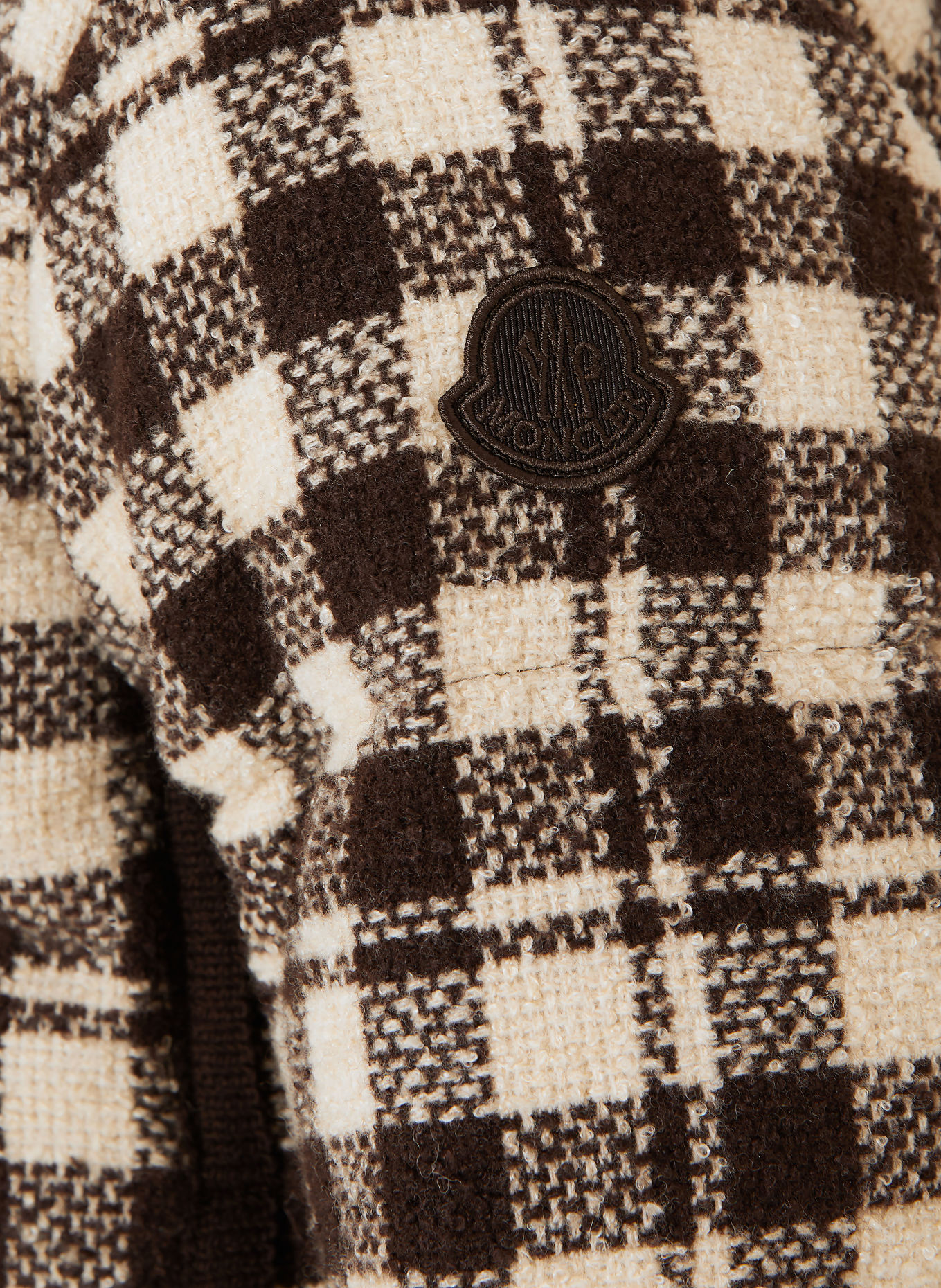 MONCLER Daunenjacke ABSTRACTION: ECRU / DUNKELBRAUN