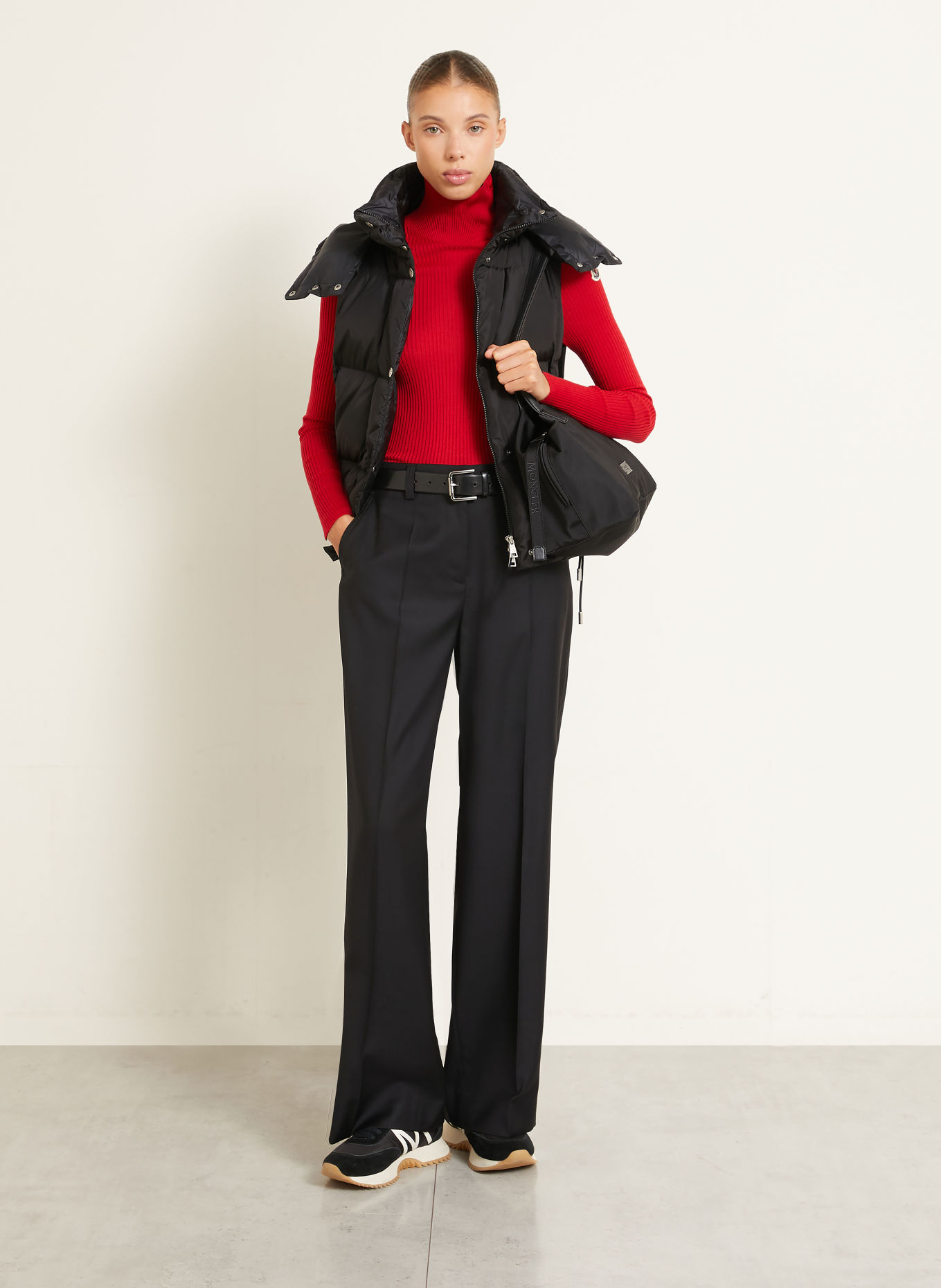 MONCLER Wide-leg trousers: BLACK