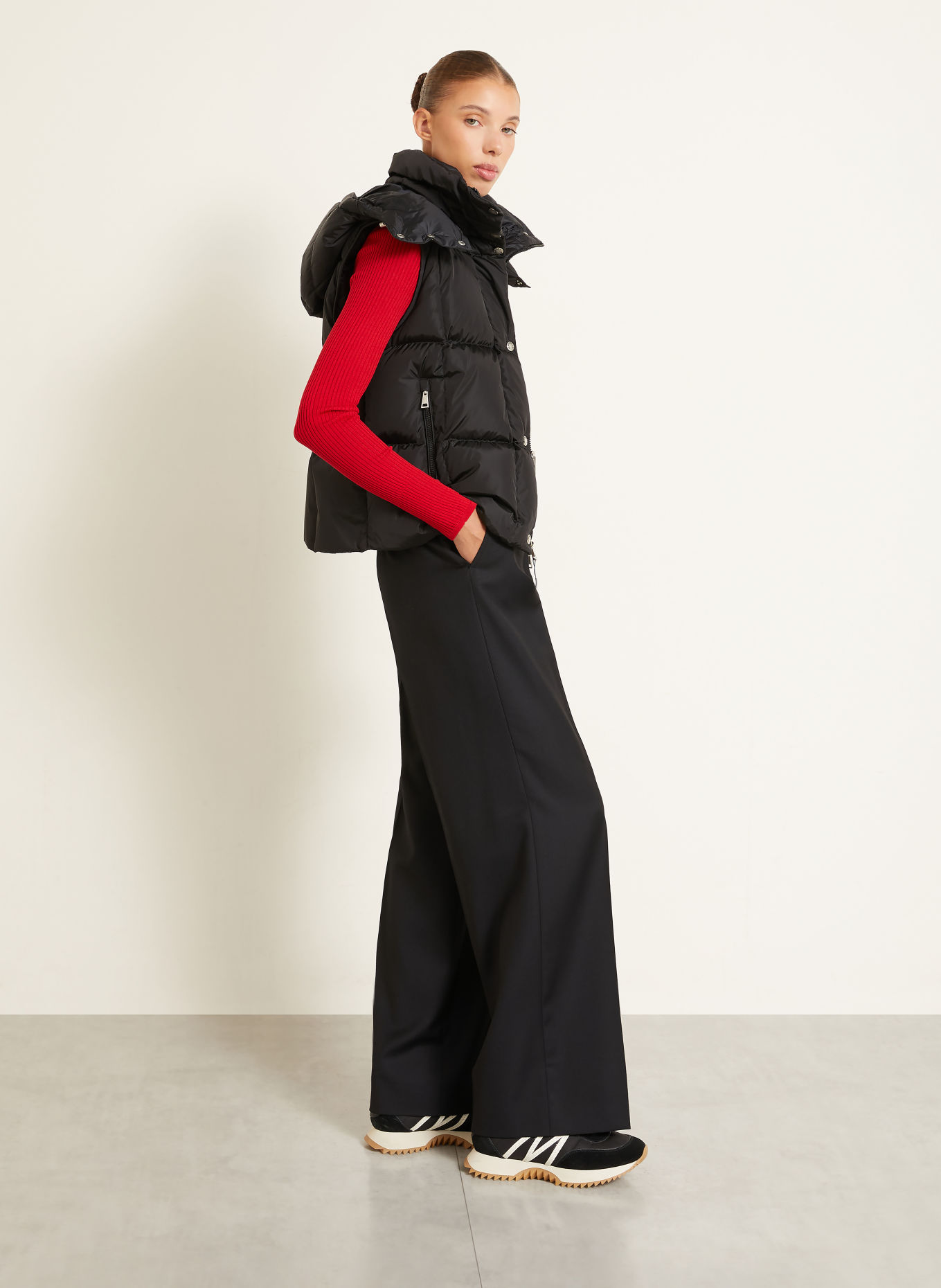 MONCLER Wide-leg trousers: BLACK