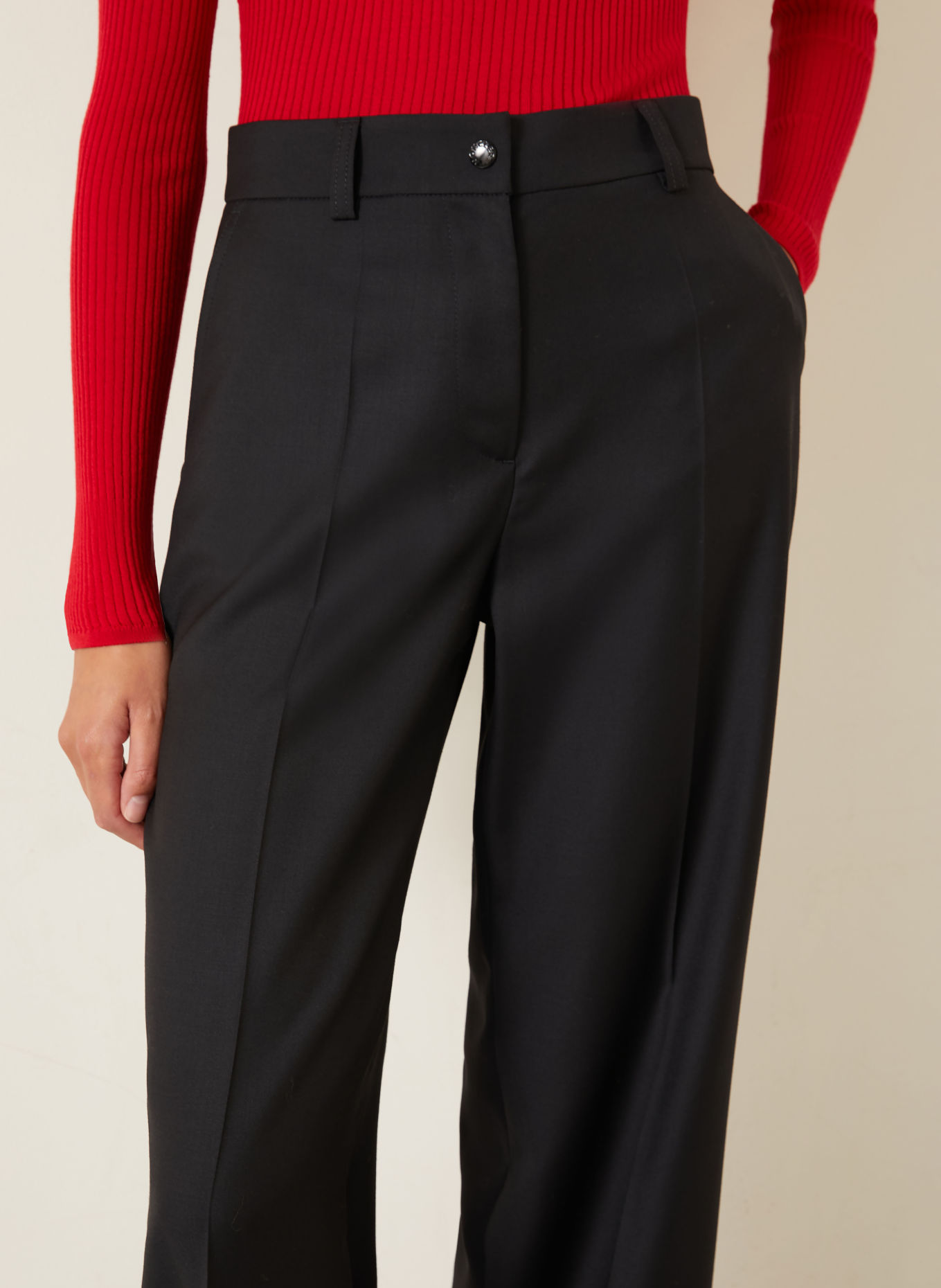 MONCLER Wide-leg trousers: BLACK