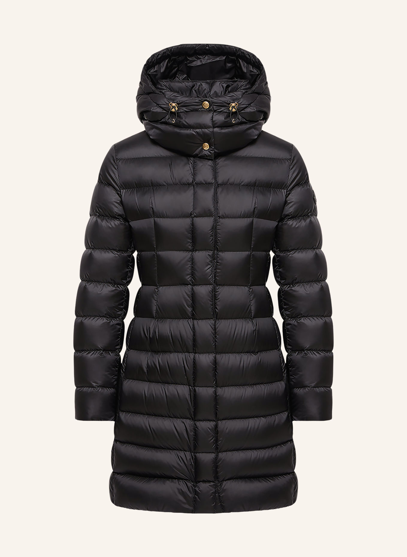 MONCLER Daunenmantel HIRMAS mit abnehmbarer Kapuze: SCHWARZ