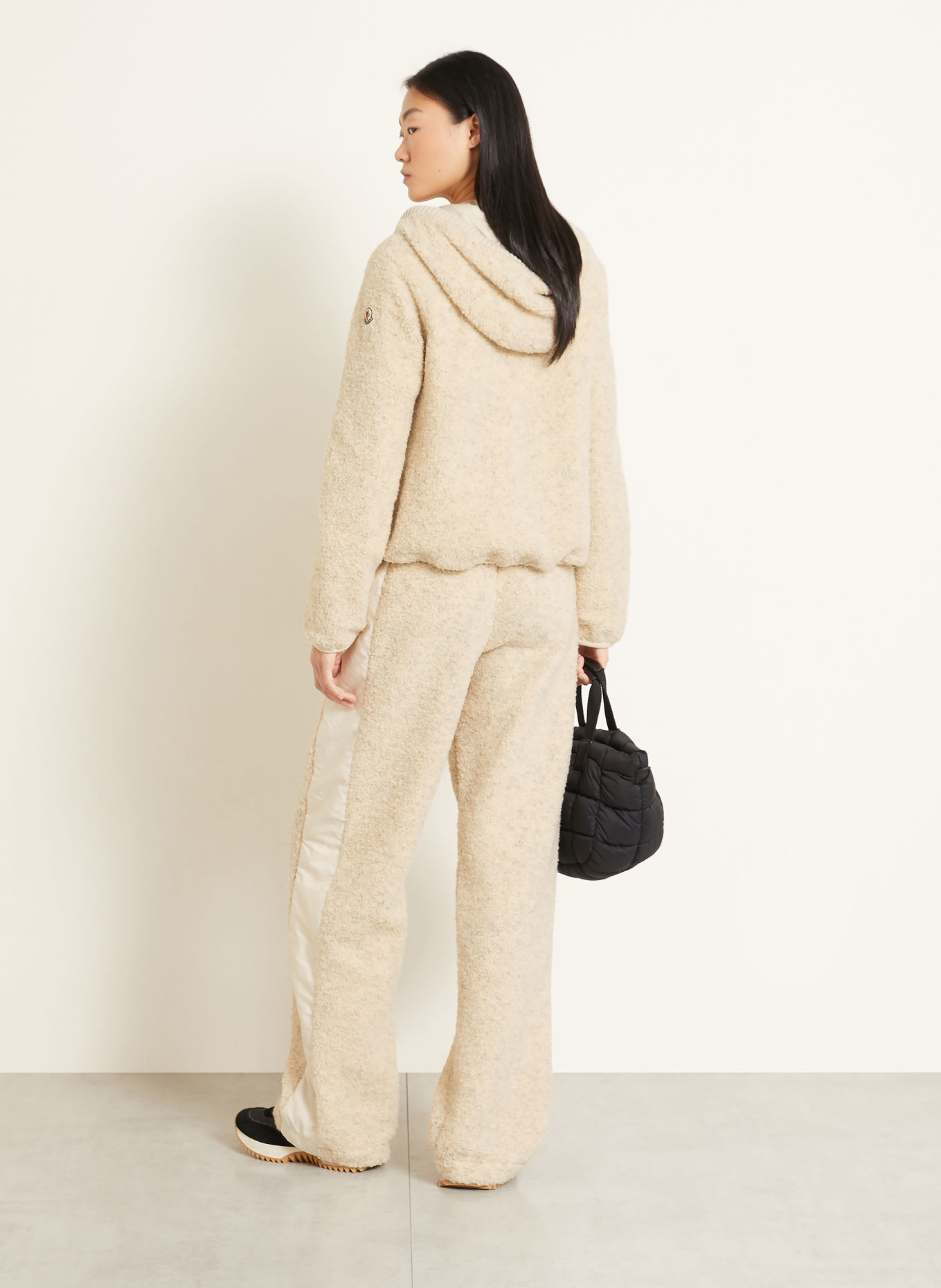 MONCLER Down jacket made of teddy fur: CREAM