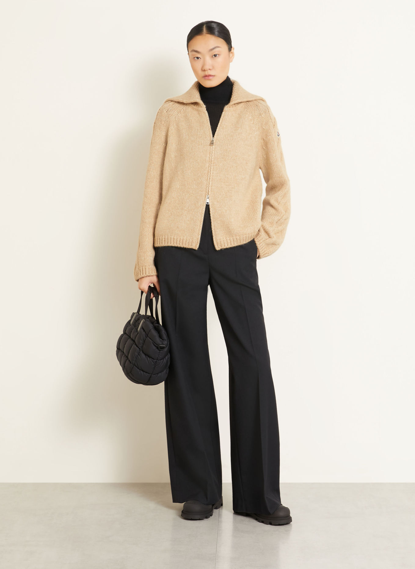 MONCLER Strickjacke mit Alpaka: BEIGE