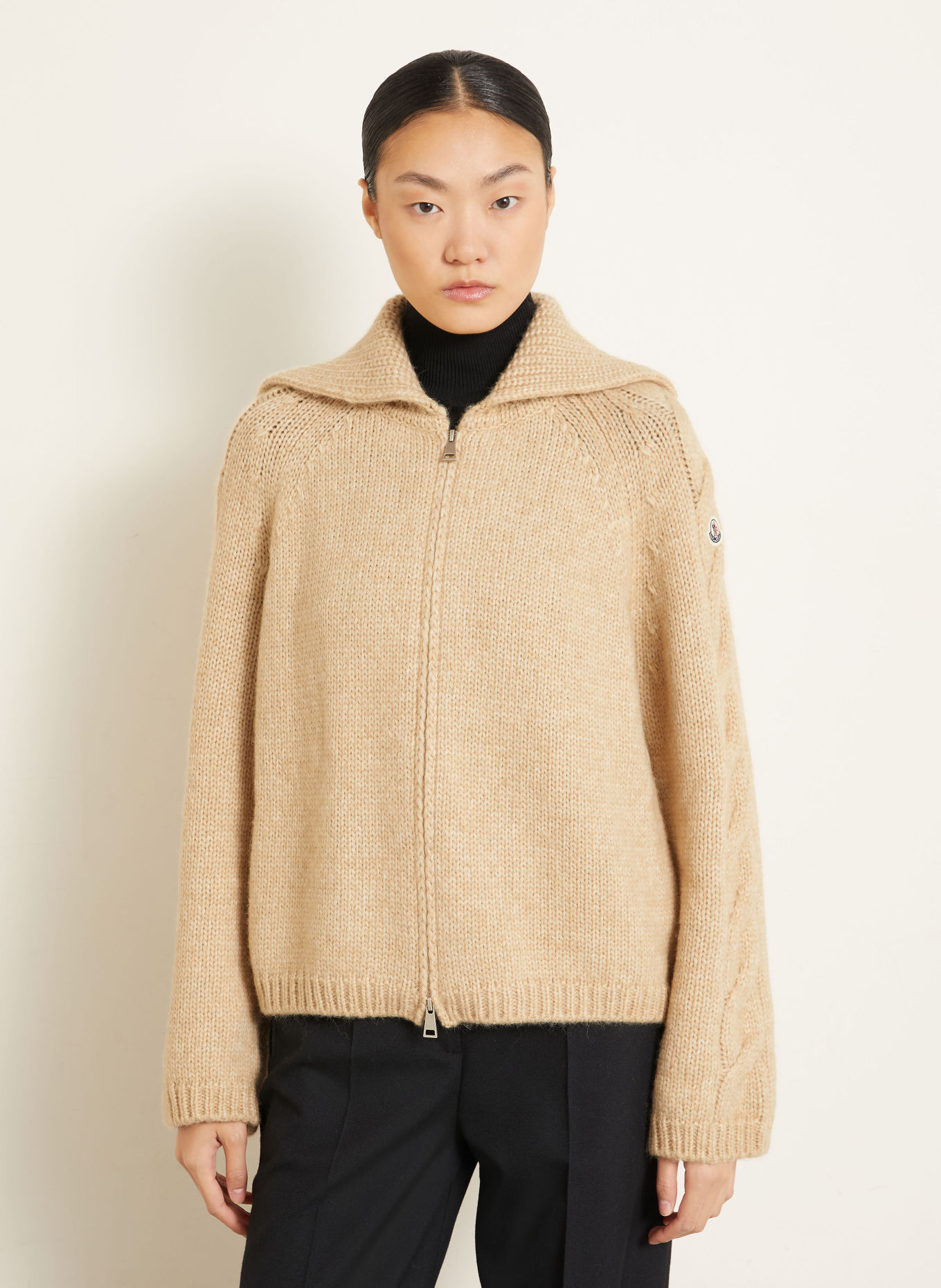 MONCLER Strickjacke mit Alpaka: BEIGE