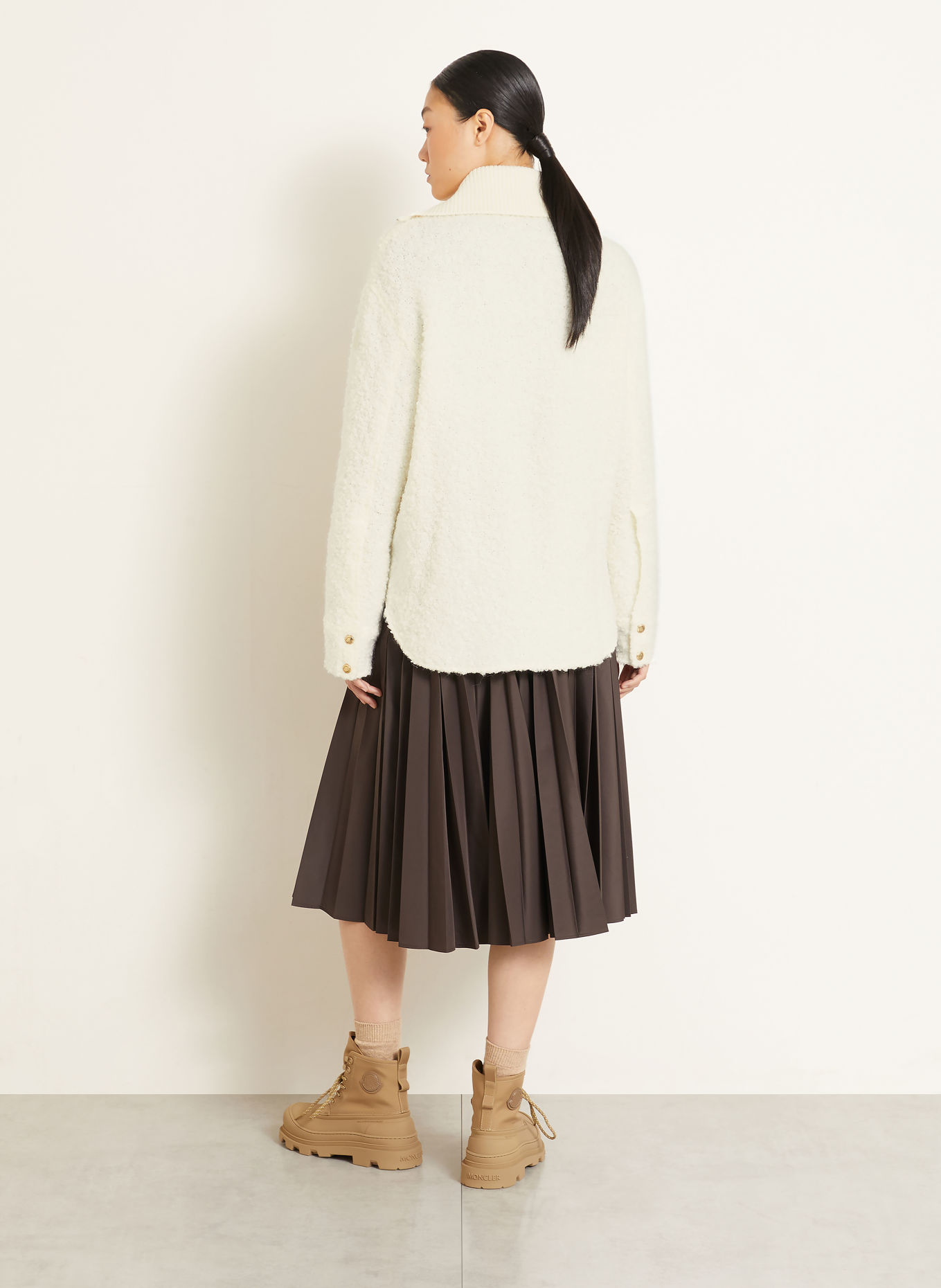 MONCLER Strick-Overshirt: CREME