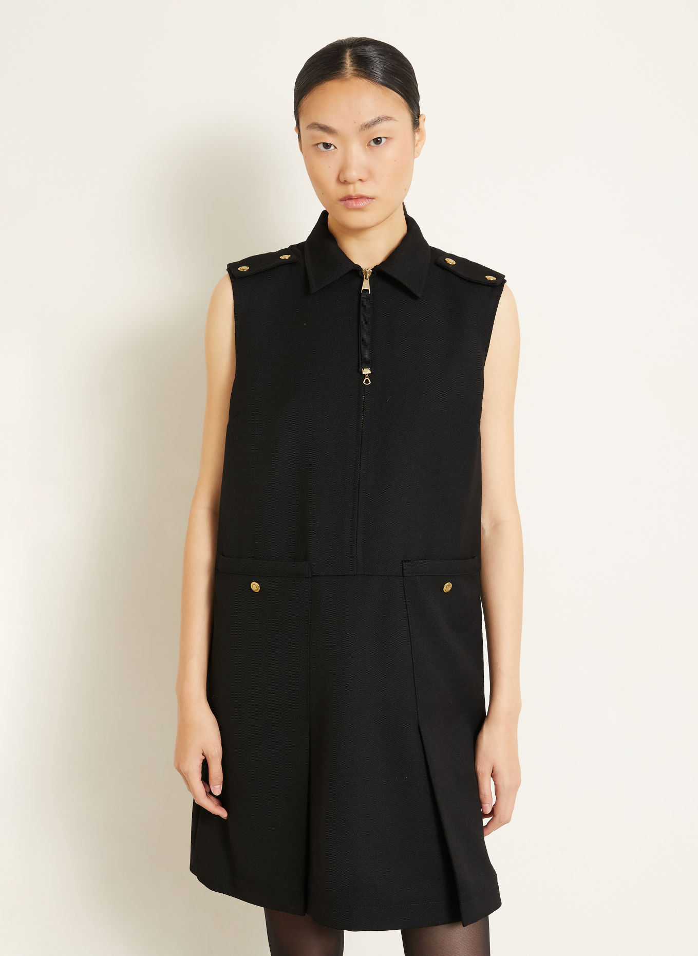 MONCLER Sheath dress: BLACK / GOLD
