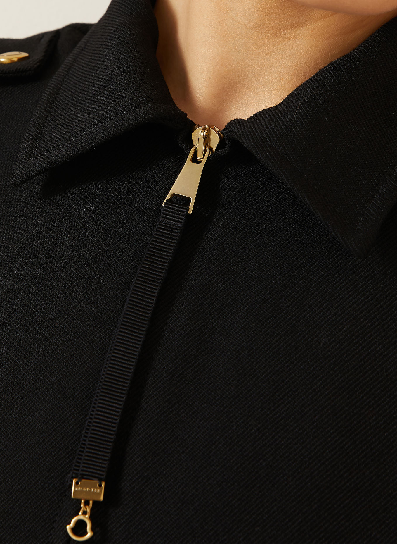 MONCLER Sheath dress: BLACK / GOLD