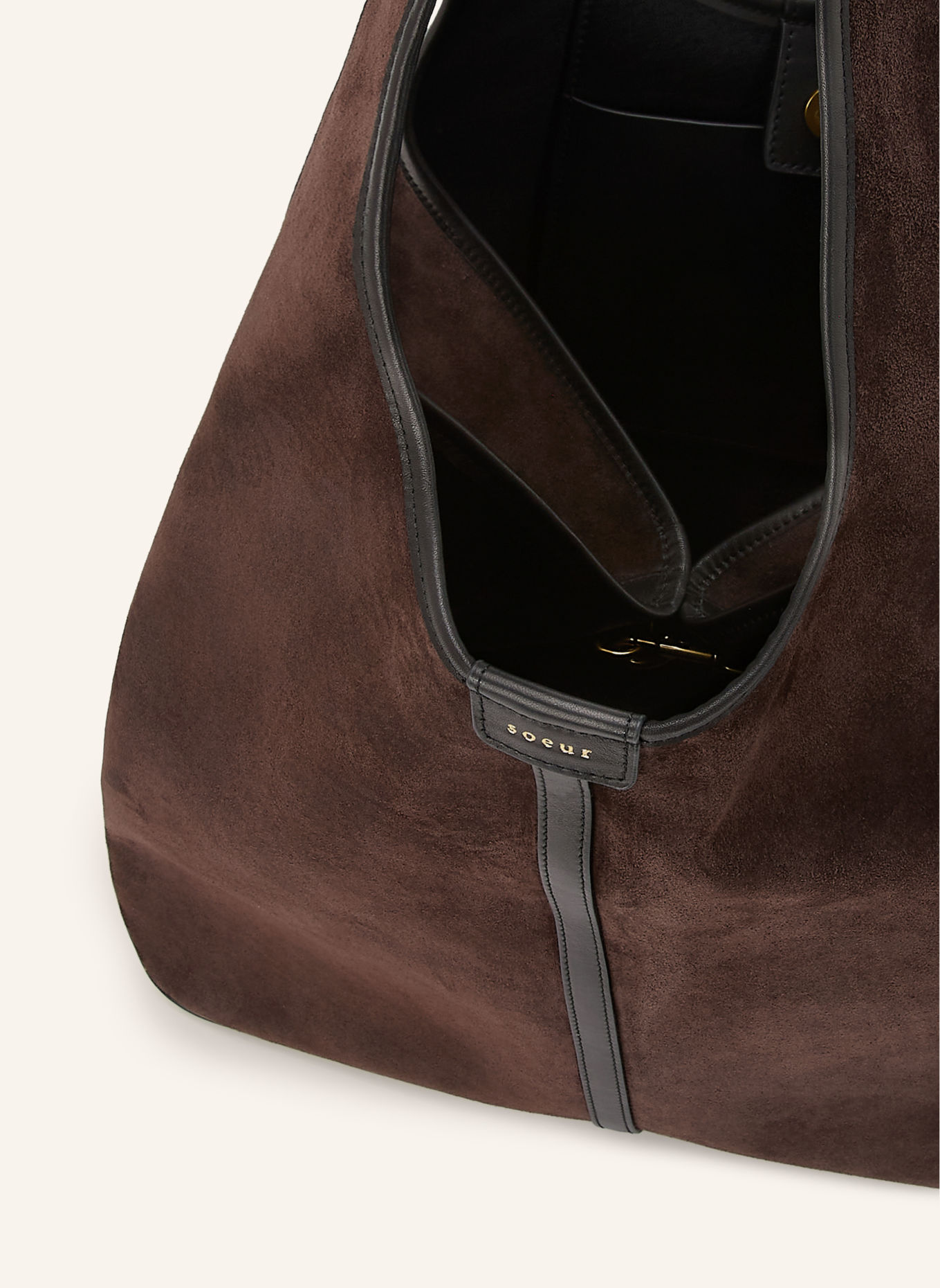 soeur Sac épaule DOUCE: MARRON FONCÉ / OR