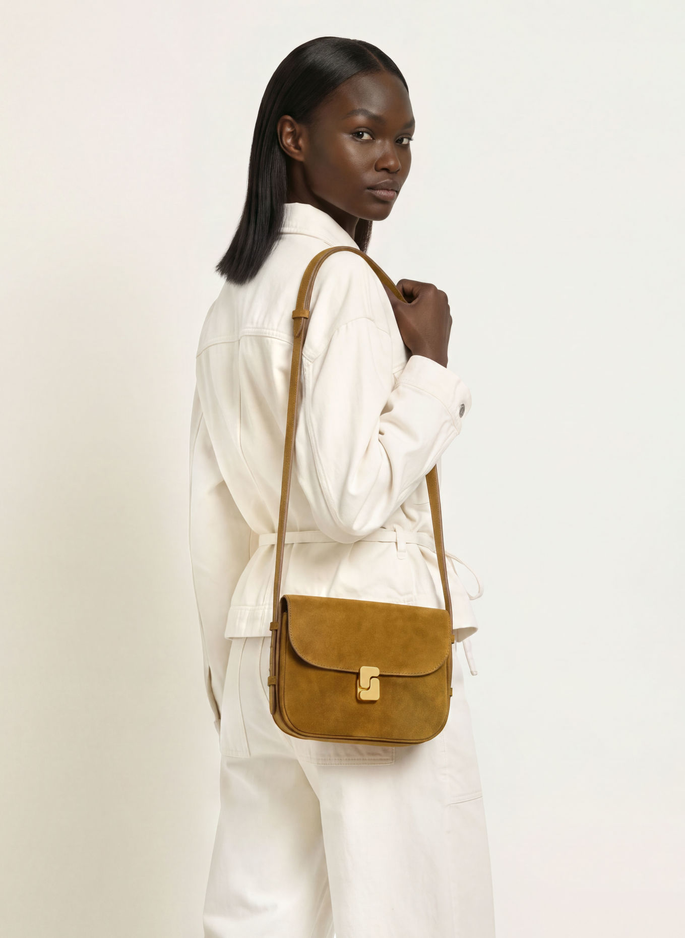 soeur Umhängetasche BELLISSIMA MINI: HELLBRAUN / GOLD