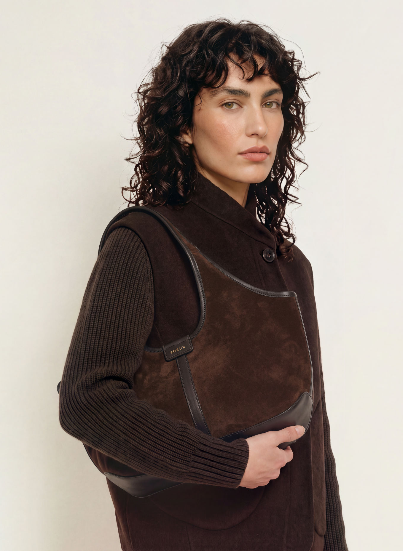 soeur Handtas DOUCE MINI: MARRON FONCÉ / ZWART