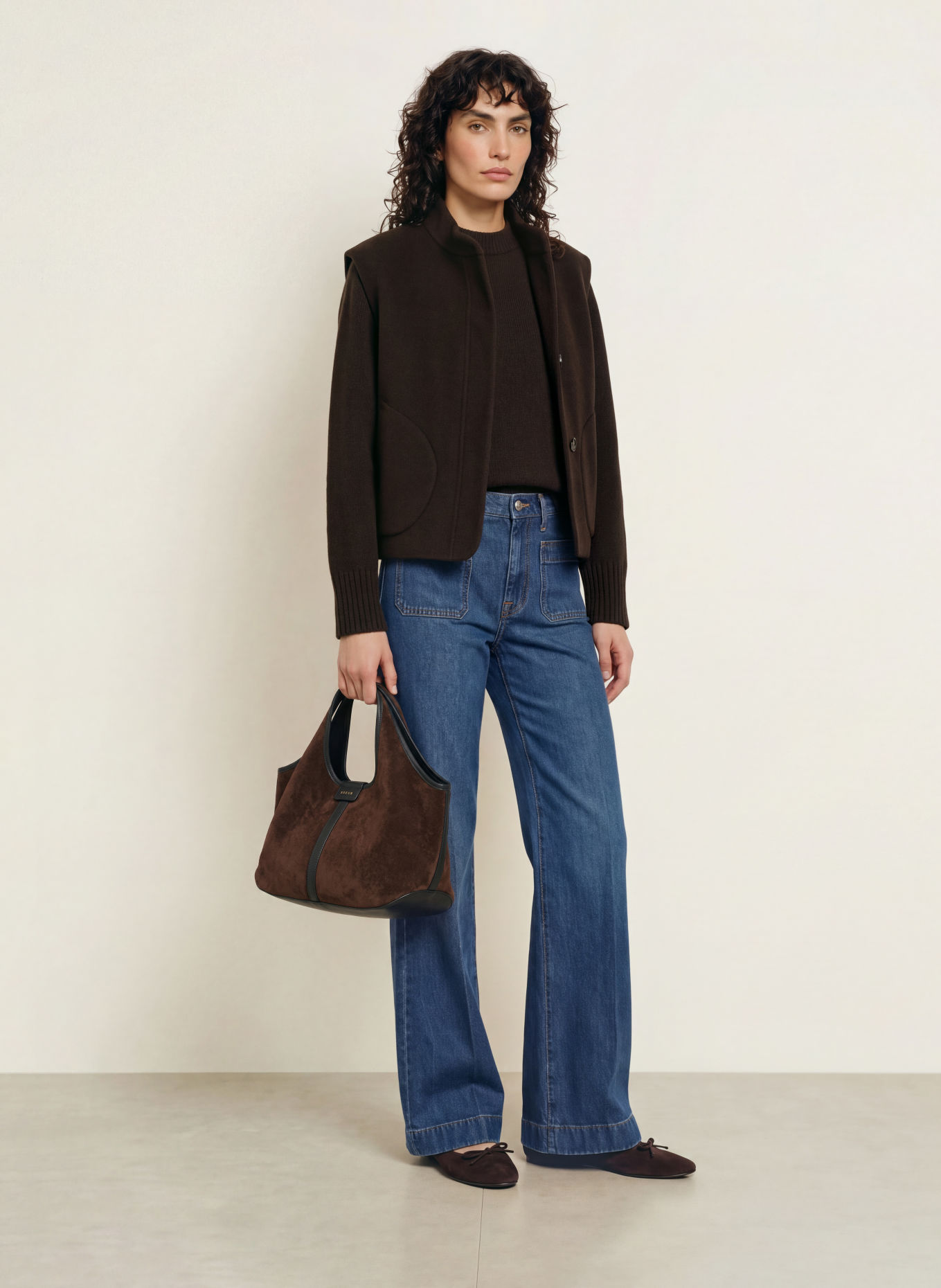 soeur Handtas DOUCE MINI: MARRON FONCÉ / ZWART