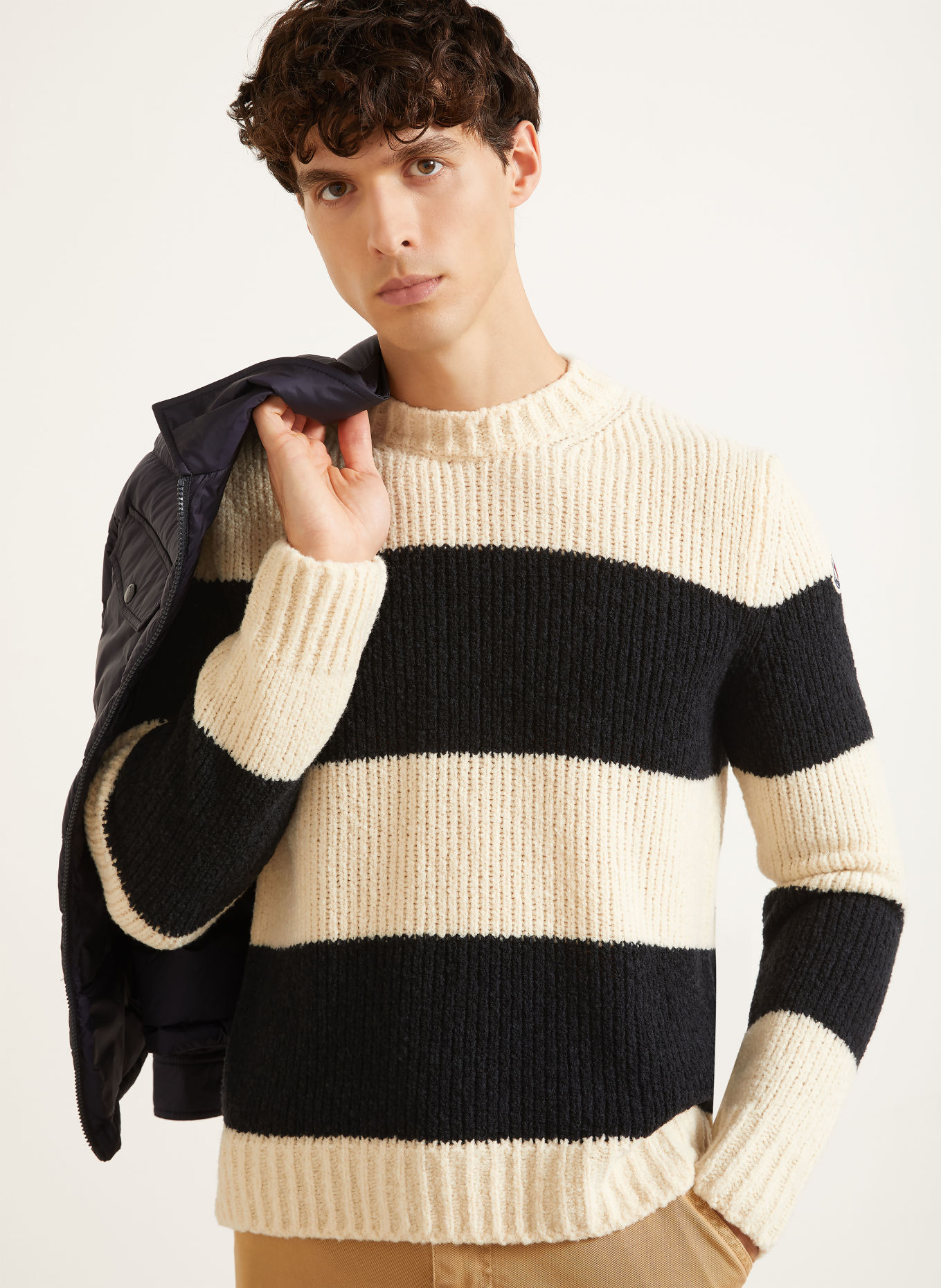 MONCLER Pull: CRÈME / NOIR