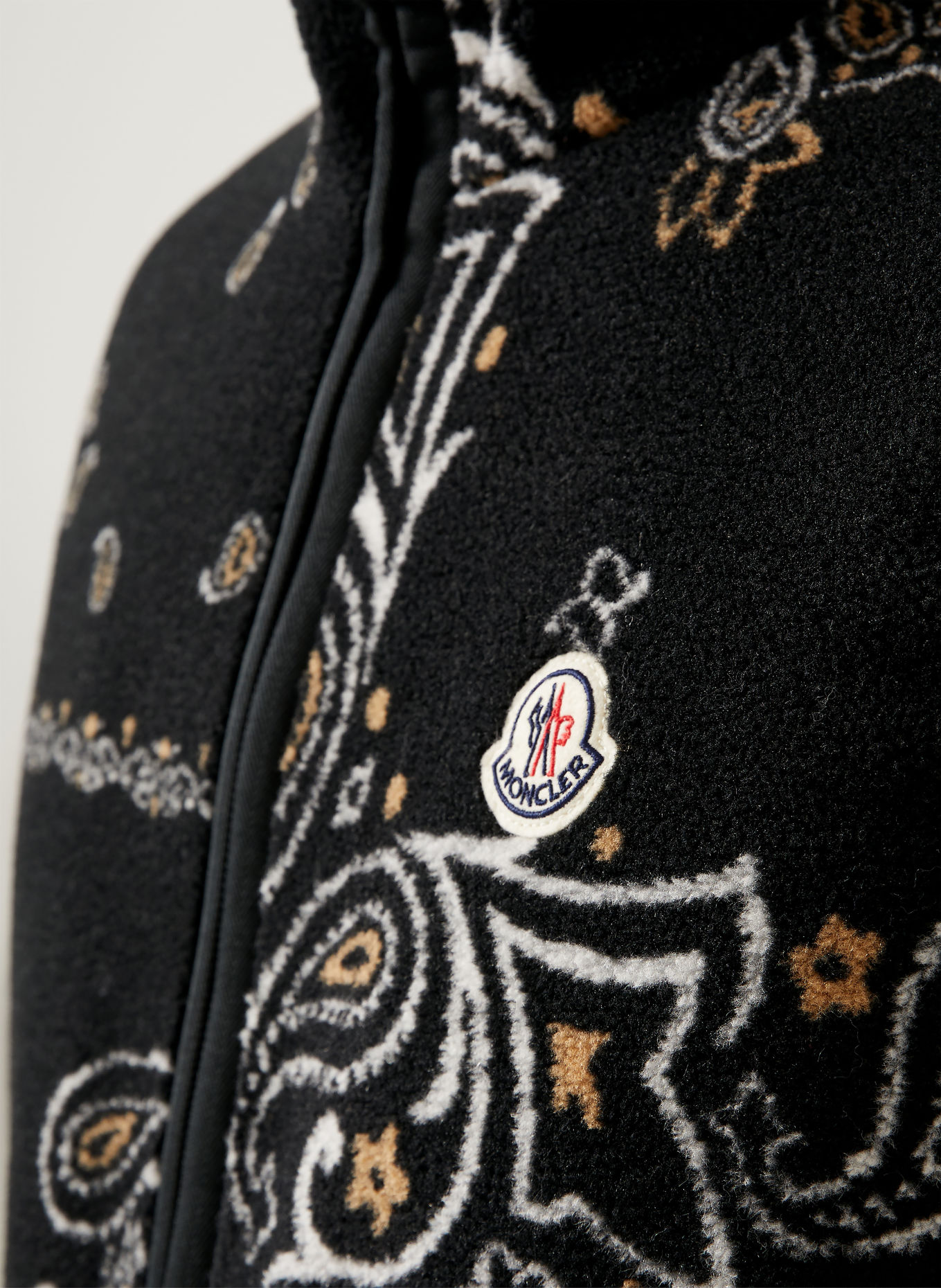MONCLER Veste polaire sans manches réversible: NOIR / CHAMEAU / ÉCRU