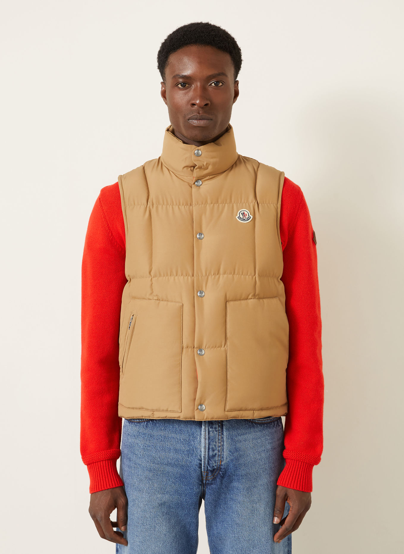 MONCLER BRUMELUNE Down vest: BEIGE