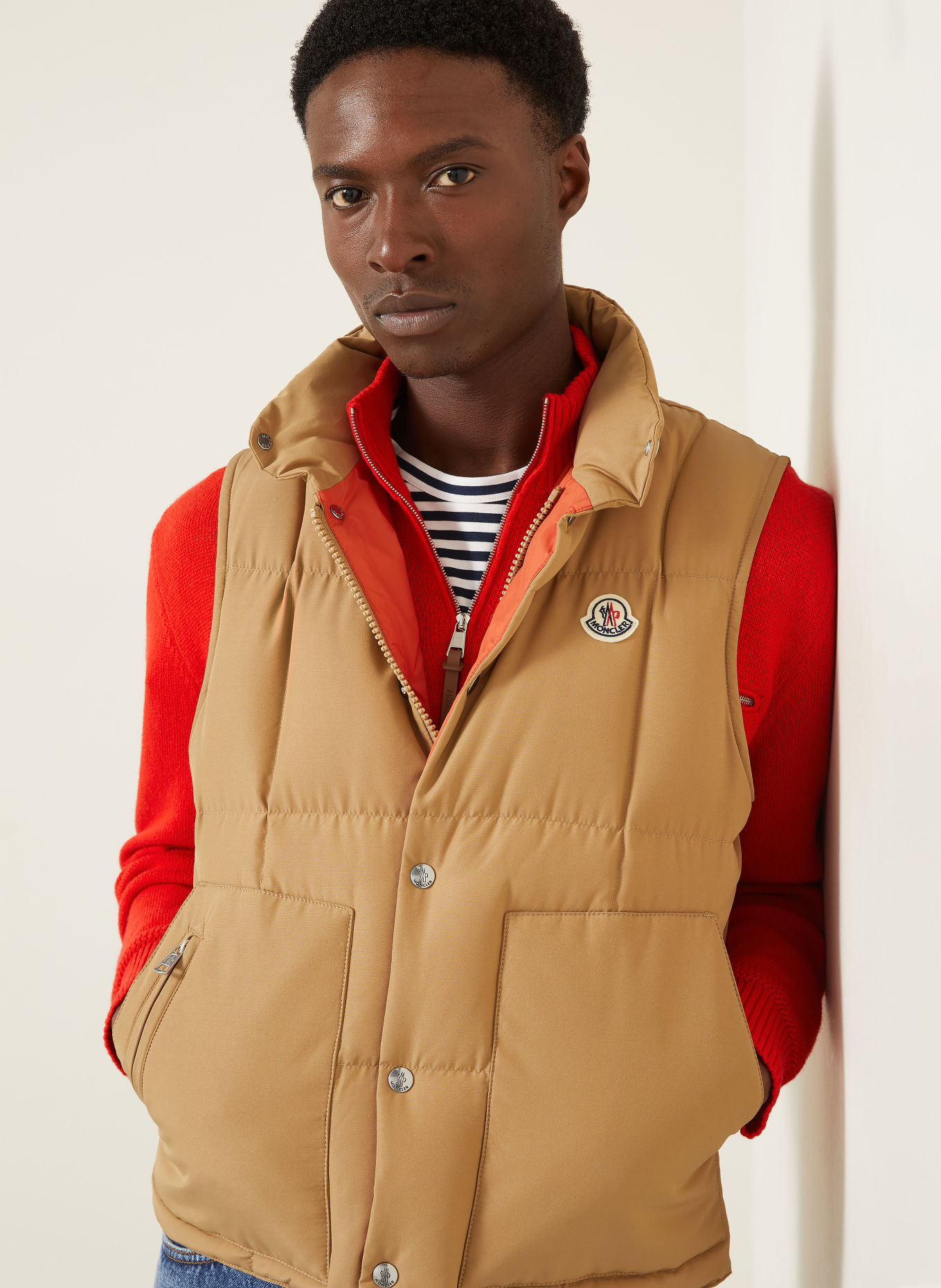 MONCLER BRUMELUNE Down vest: BEIGE