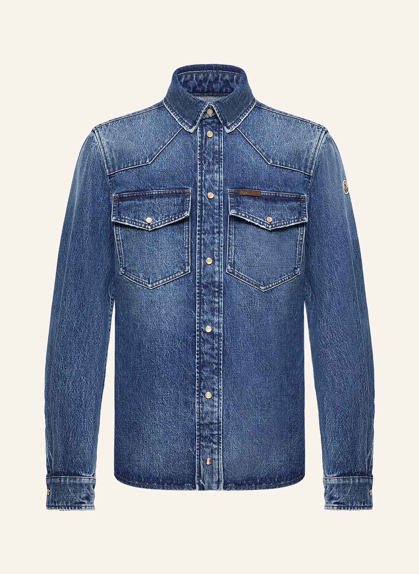 MONCLER Koszula dżinsowa o kroju slim fit: NIEBIESKI