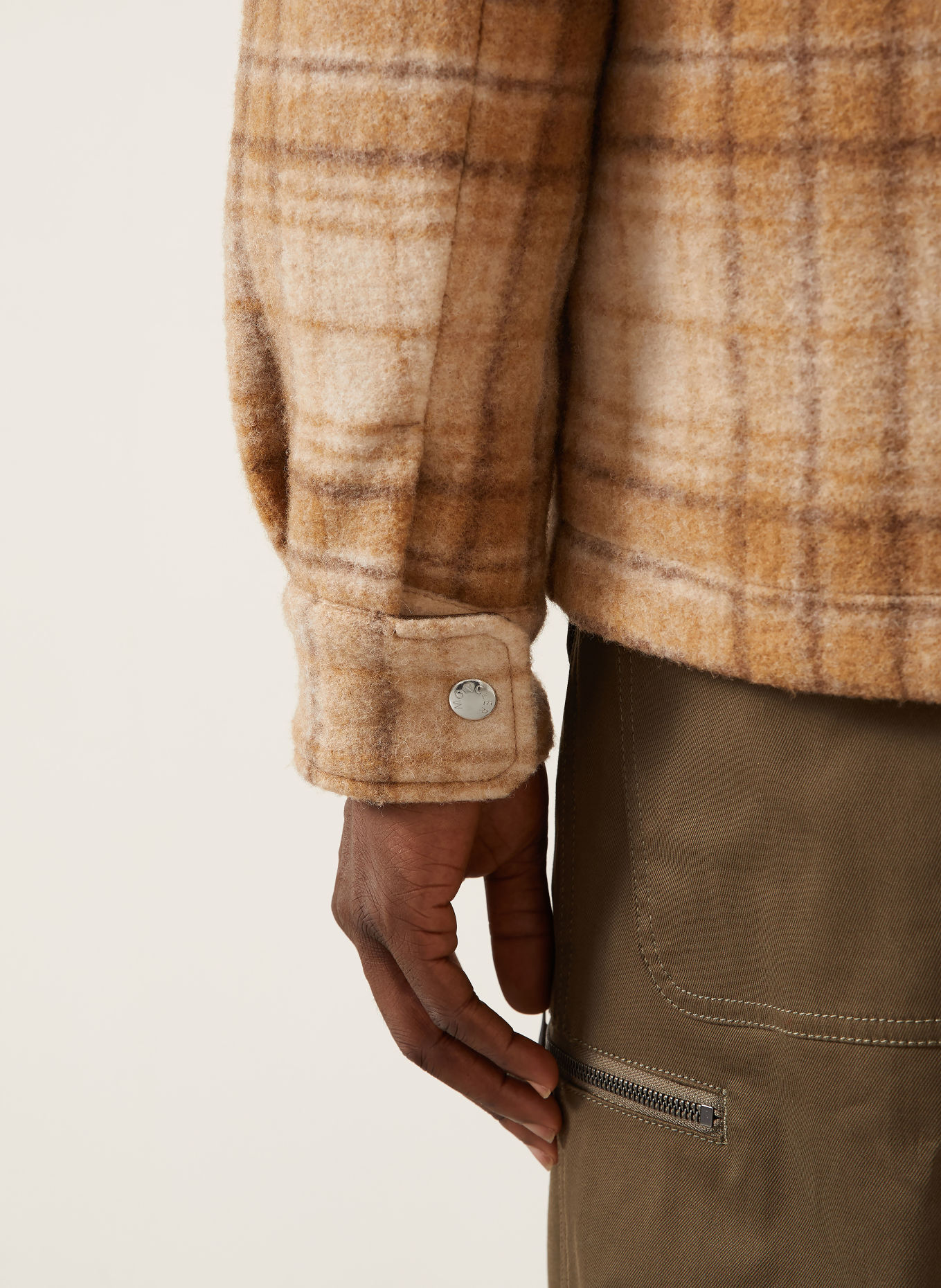 MONCLER NYVALIN 2-in-1 Down jacket: CAMEL / DARK BROWN / CREAM