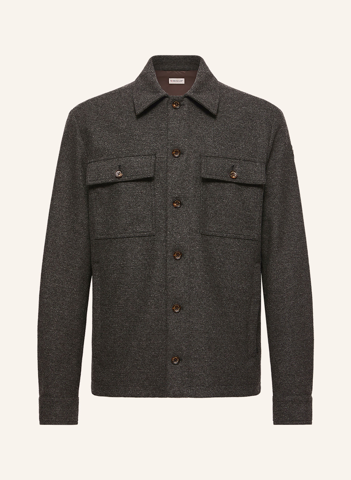 MONCLER Koszula flanelowa Comfort Fit: CZIEMNOSZARY