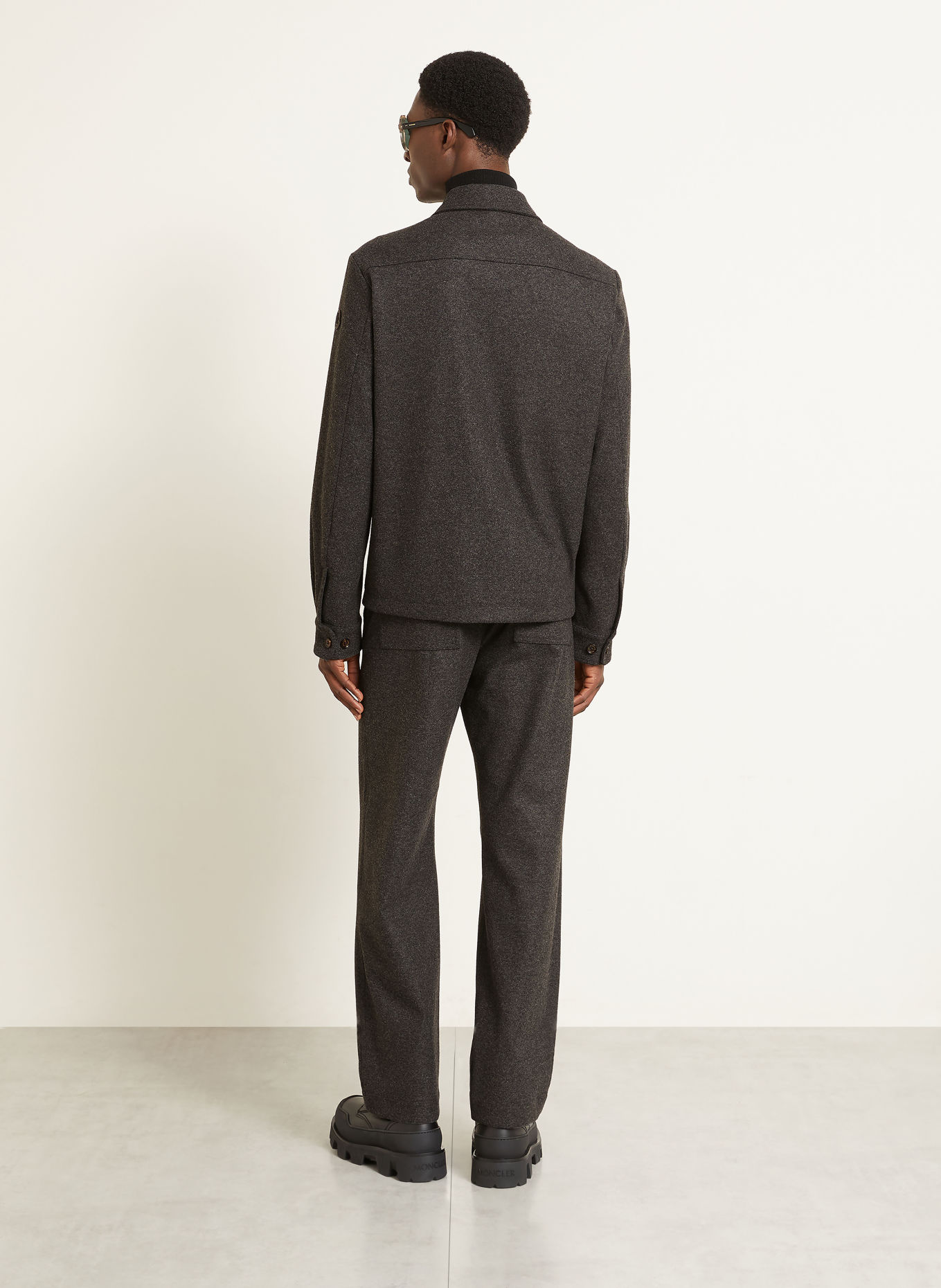 MONCLER Koszula flanelowa Comfort Fit: CZIEMNOSZARY
