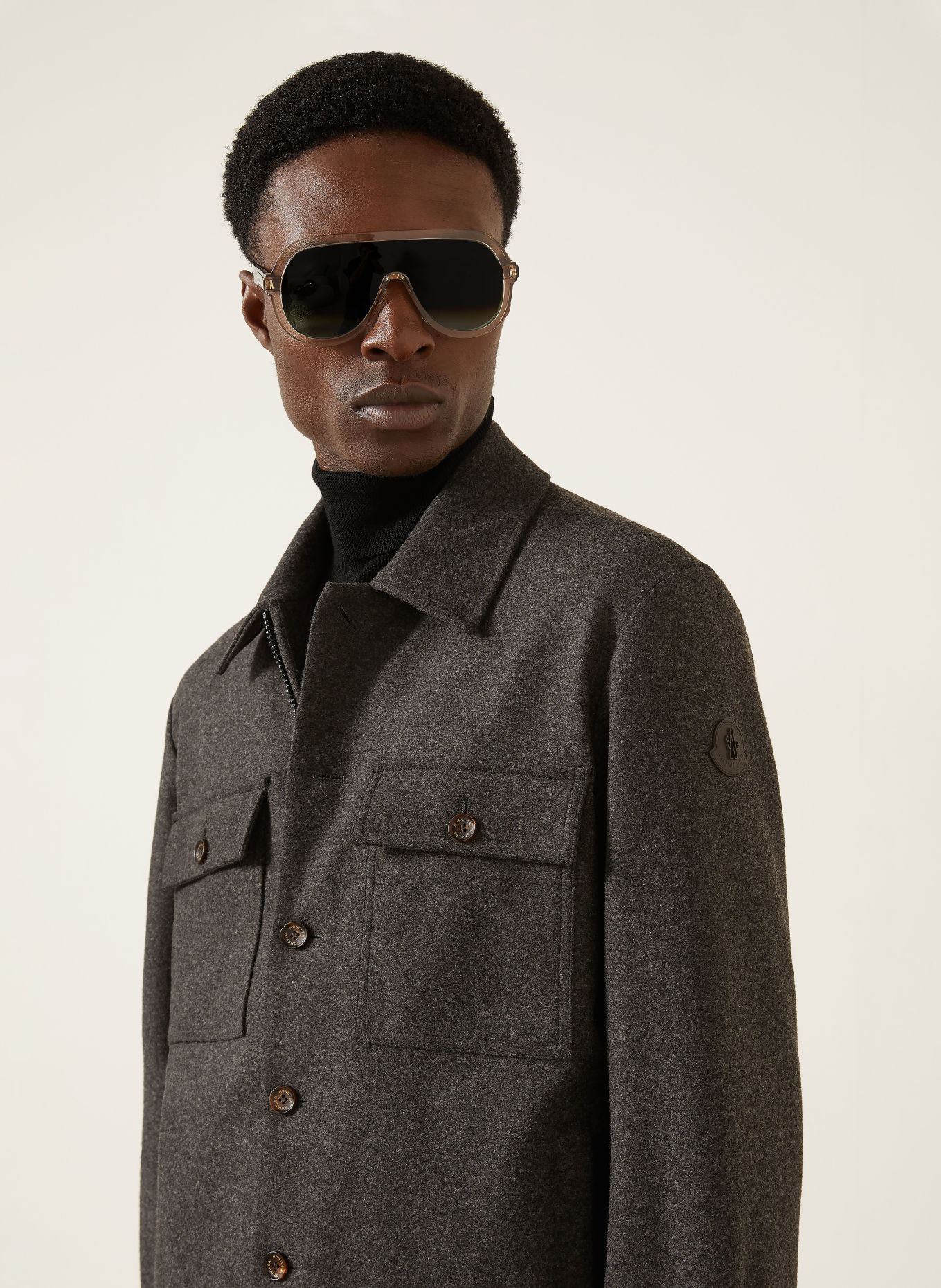 MONCLER Koszula flanelowa Comfort Fit: CZIEMNOSZARY
