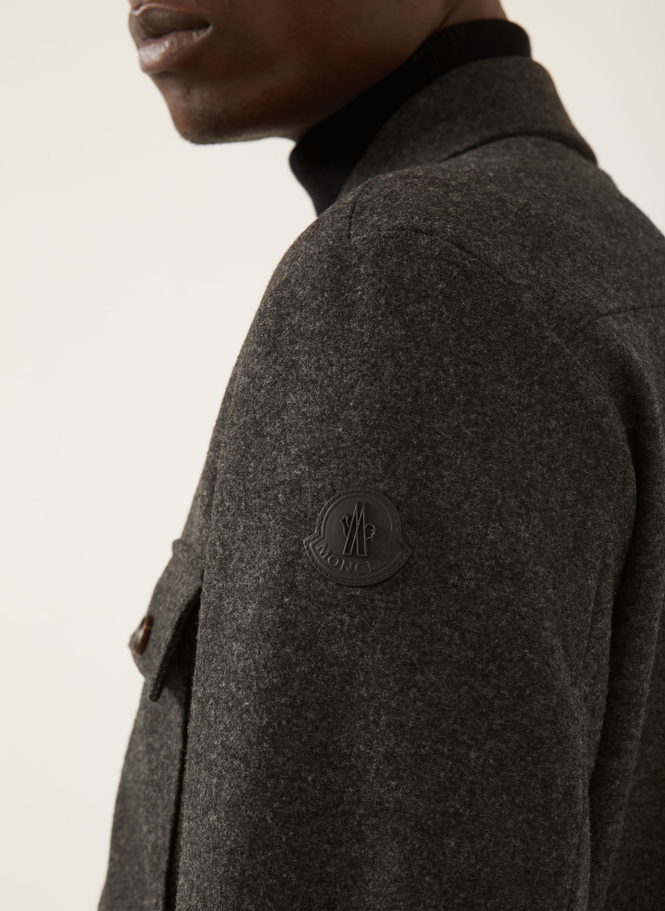 MONCLER Koszula flanelowa Comfort Fit: CZIEMNOSZARY