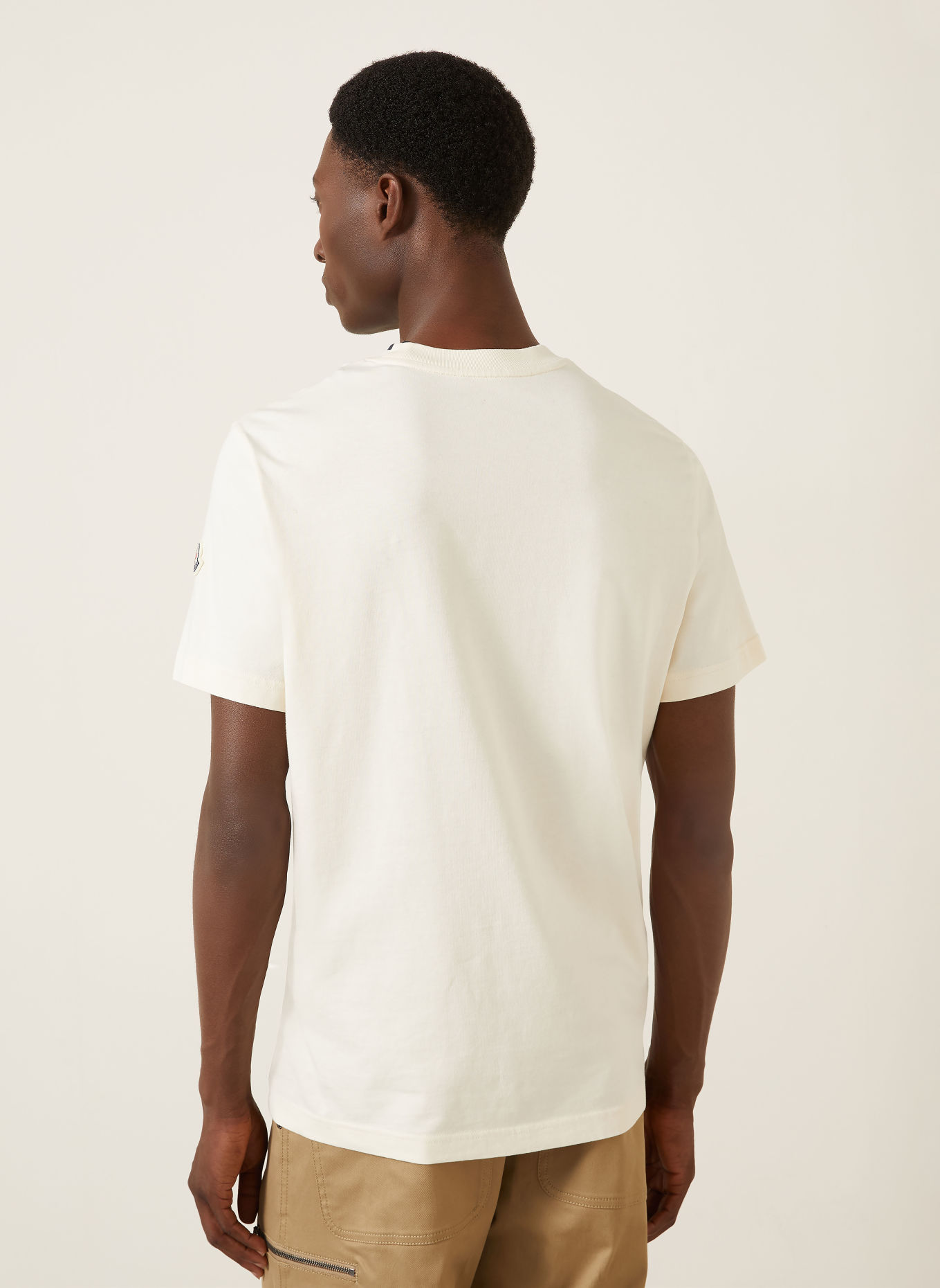 MONCLER T-Shirt: CREME / TAUPE / DUNKELROT