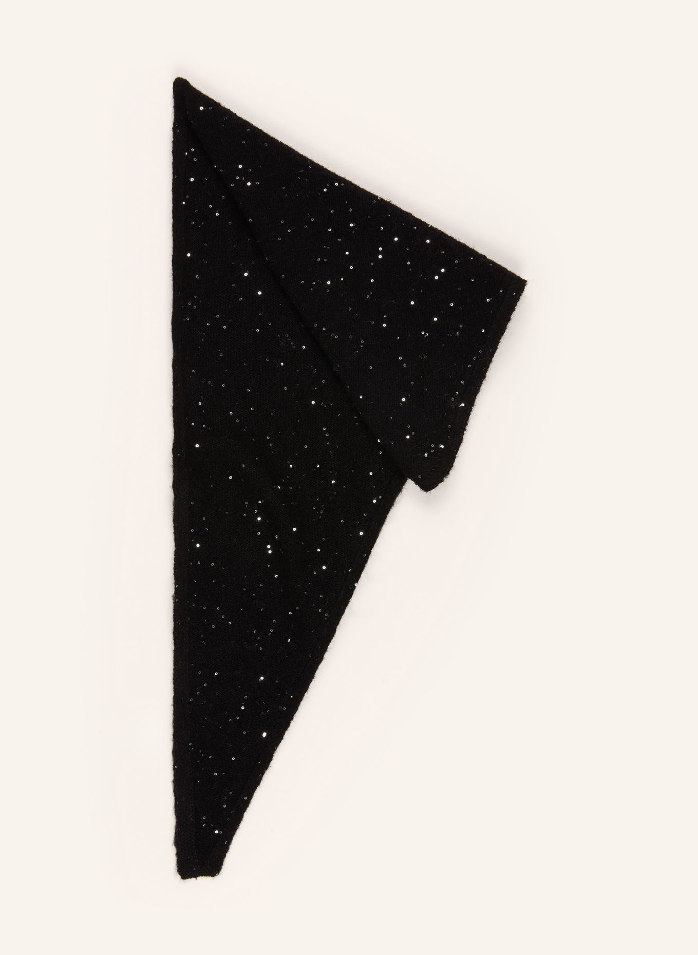 LUISA CERANO Foulard triangulaire à paillettes: NOIR