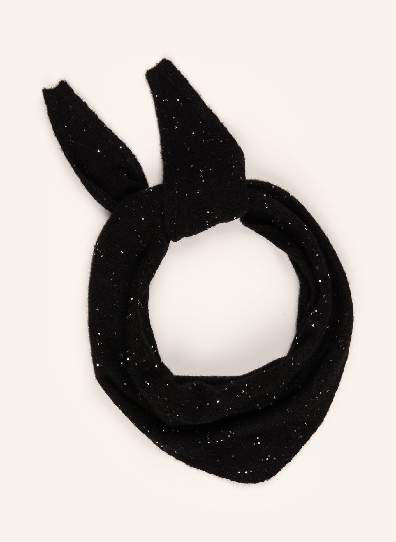 LUISA CERANO Foulard triangulaire à paillettes: NOIR
