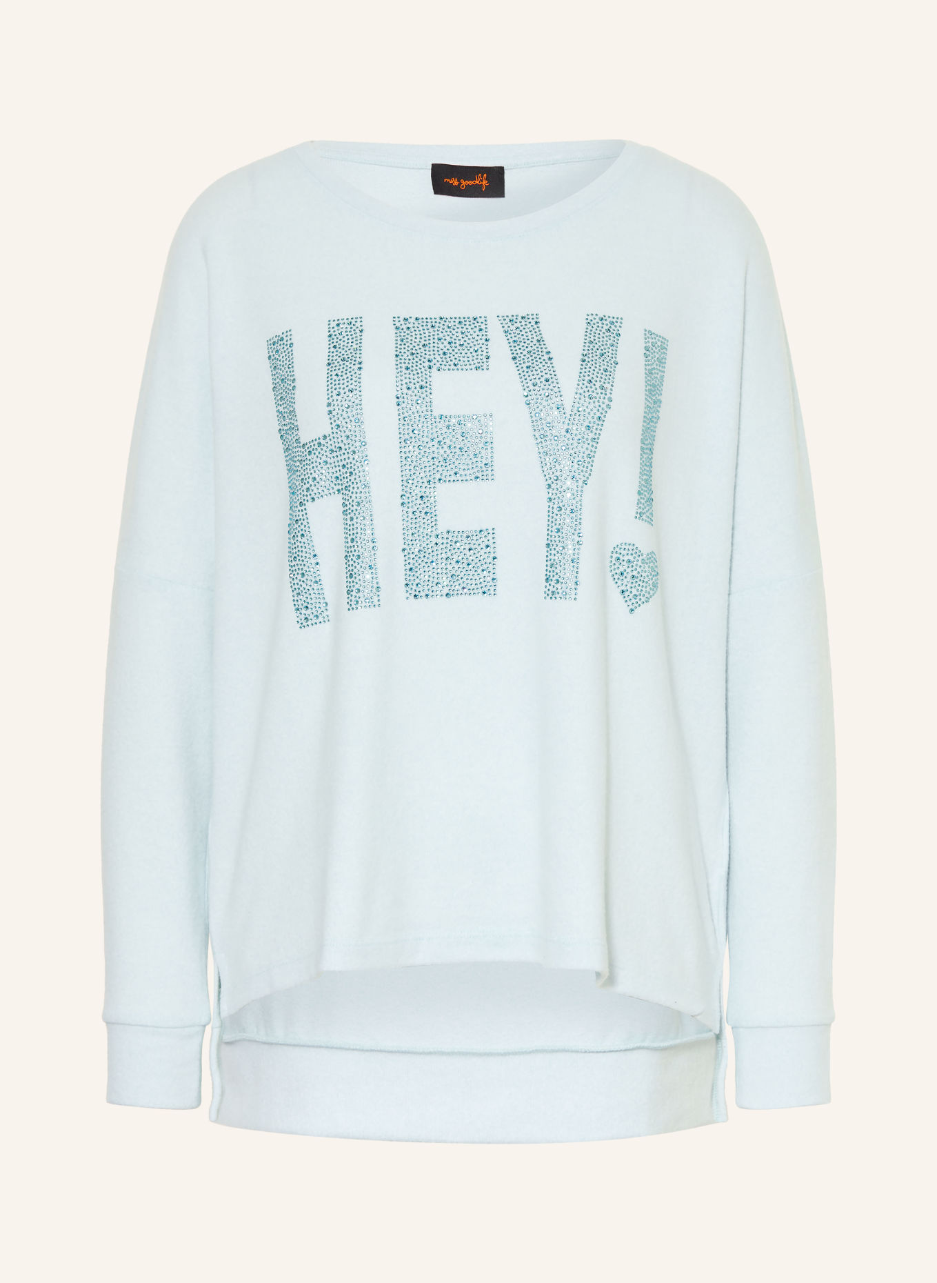 miss goodlife Oversized svetr s ozdobnými kamínky: TMAVĚ MODRÁ