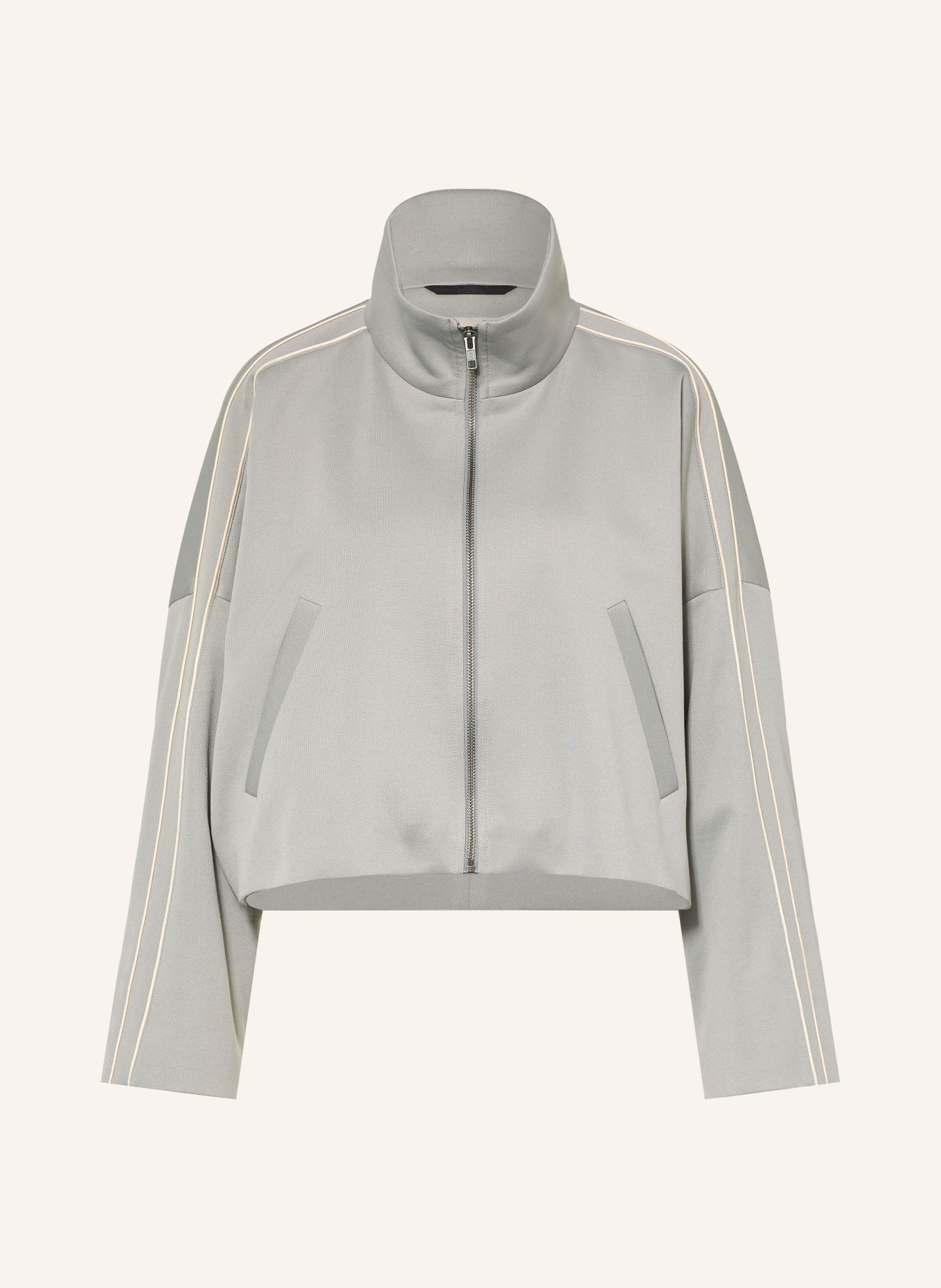 DRYKORN SULBY Jersey Jacket: GRAY / CREAM